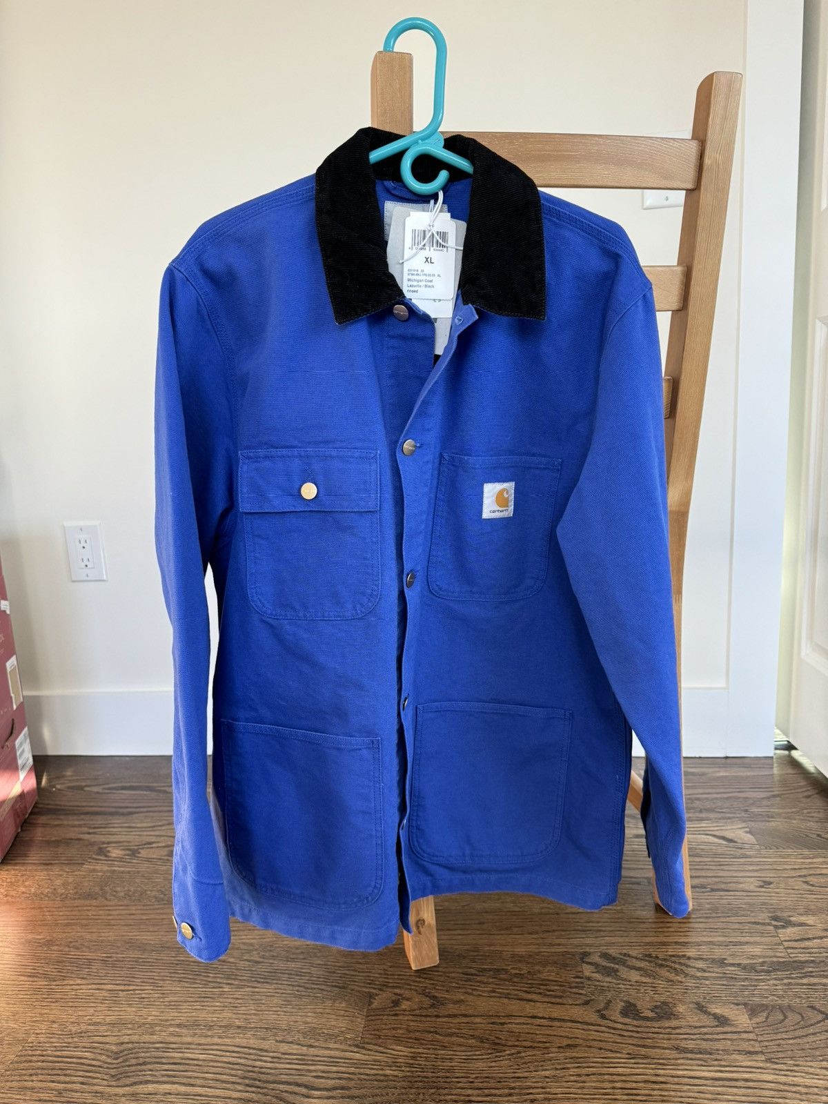 image of Carhartt Wip Carhartt Work In Progress Blue Michigan Canvas Coat Jacket, Men's (Size XL)