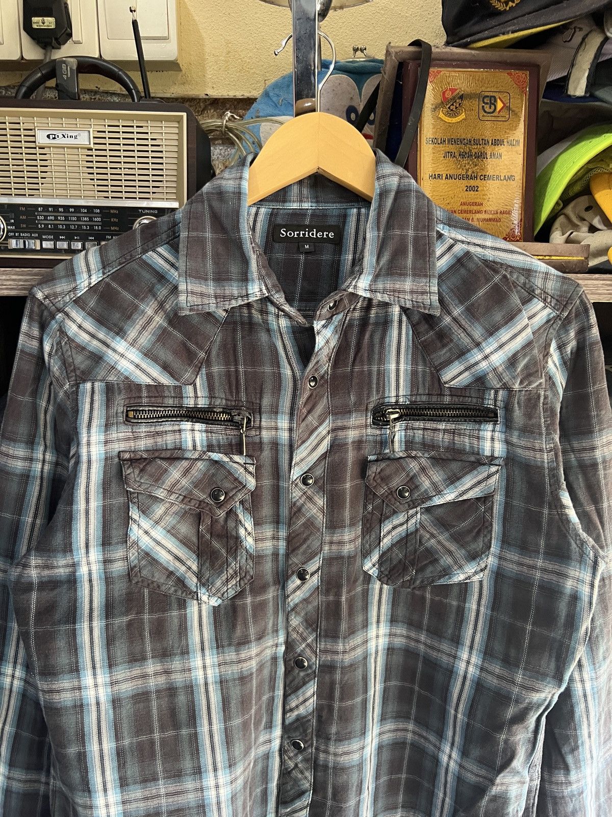 If Six Was Nine 🔥Sorridere Punk Zipper Pocket Flannel Size US S / EU 44-46 / 1 - 5 Thumbnail
