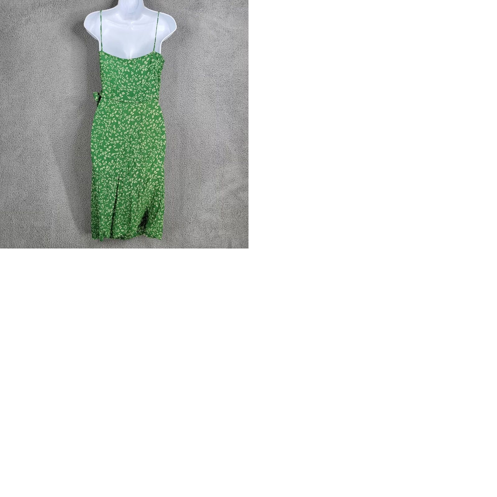 Vintage FAITHFULL THE BRAND Dress Set Violette Green Floral Midi Sleeveless A-Line 2 Women Size XS / US 0-2 / IT 36-38 - 9 Thumbnail