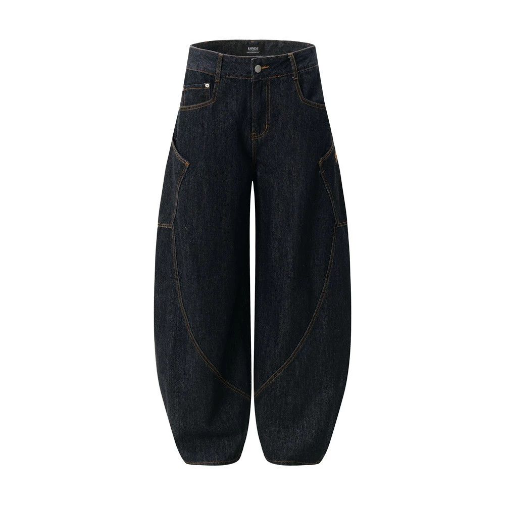 Vintage Men's American high street washed loose scimitar jeans Size US 32 / EU 48 - 1 Thumbnail