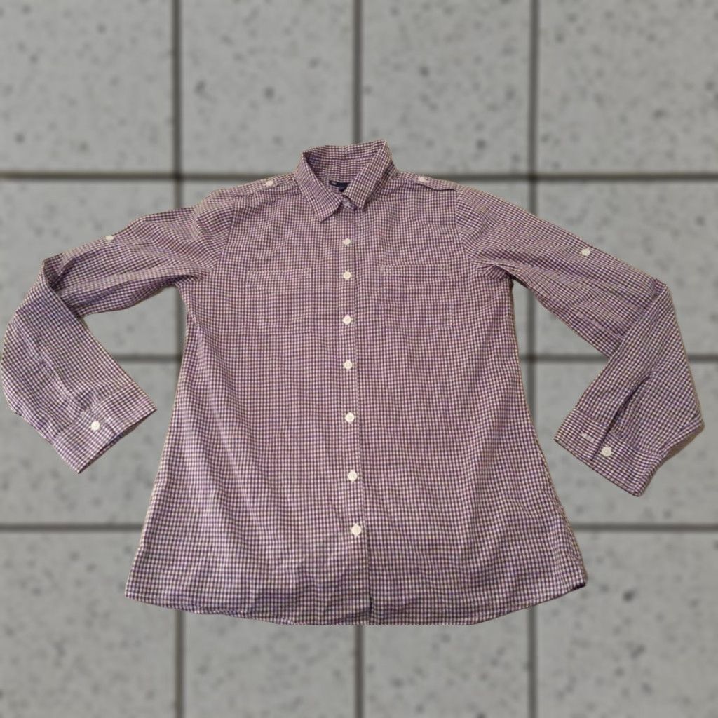 Gap VINTAGE Gap Plaid Blouse Shirt Womens Purple Cotton M Medium Blouse Womens Girls Mens Size M / US 6-8 / IT 42-44 - 1 Thumbnail