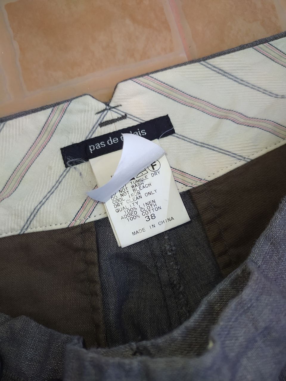 Pas de Calais PAS DE CALAIS 100% LINEN PANTS TROUSERS GRAY SIZE 38 Size 28" / US 6 / IT 42 - 4 Thumbnail