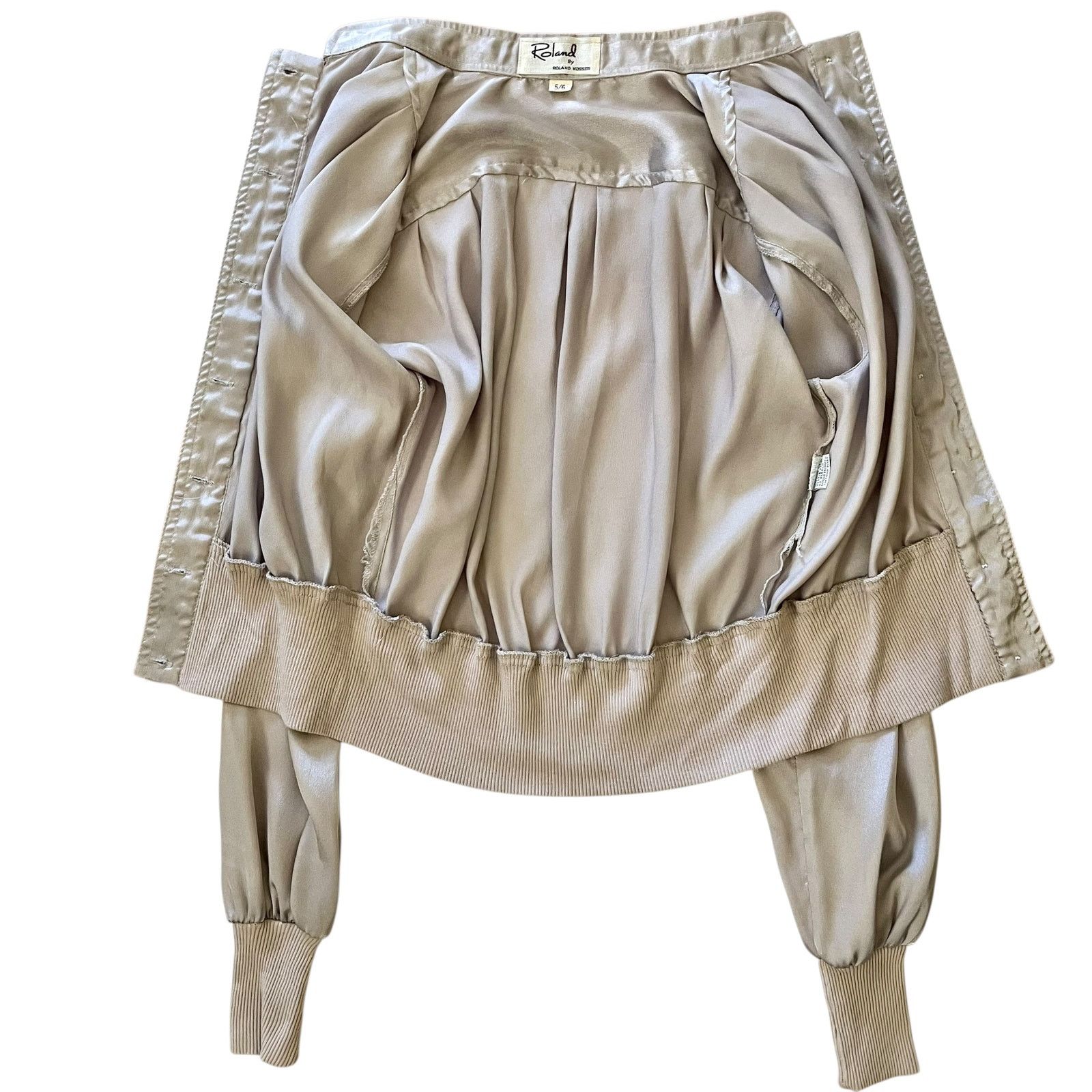 Vintage Vintage Roland by Roland Kosser Champagne Satin Blouse XS/S Size XS / US 0-2 / IT 36-38 - 6 Thumbnail