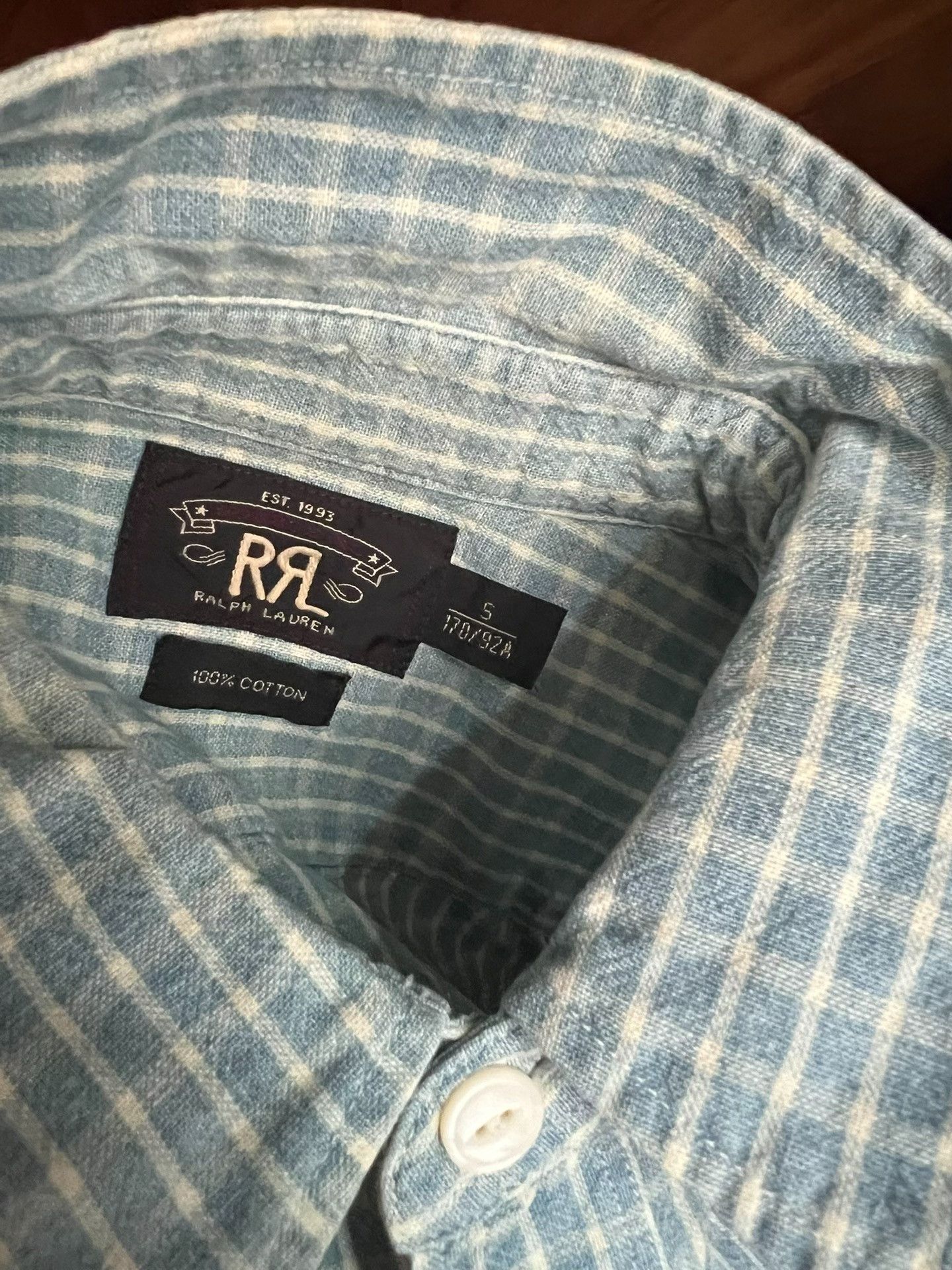 RRL Ralph Lauren RRL Double RL Indigo Check Short-Sleeve Shirt Size US S / EU 44-46 / 1 - 9 Thumbnail