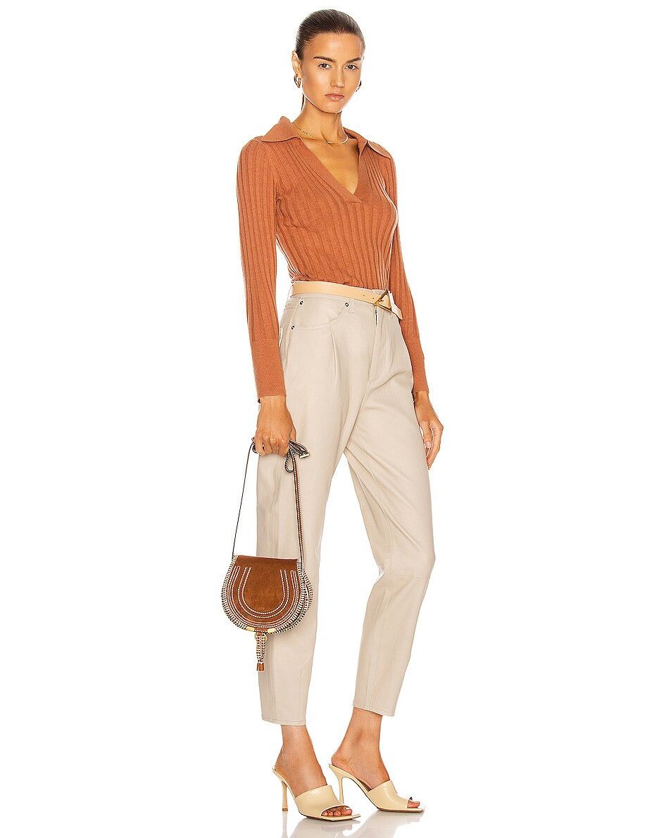 Chloe o1tko10125 Size: OS / Suede Small Marcie Saddle Bag Brown Size ONE SIZE - 2 Thumbnail