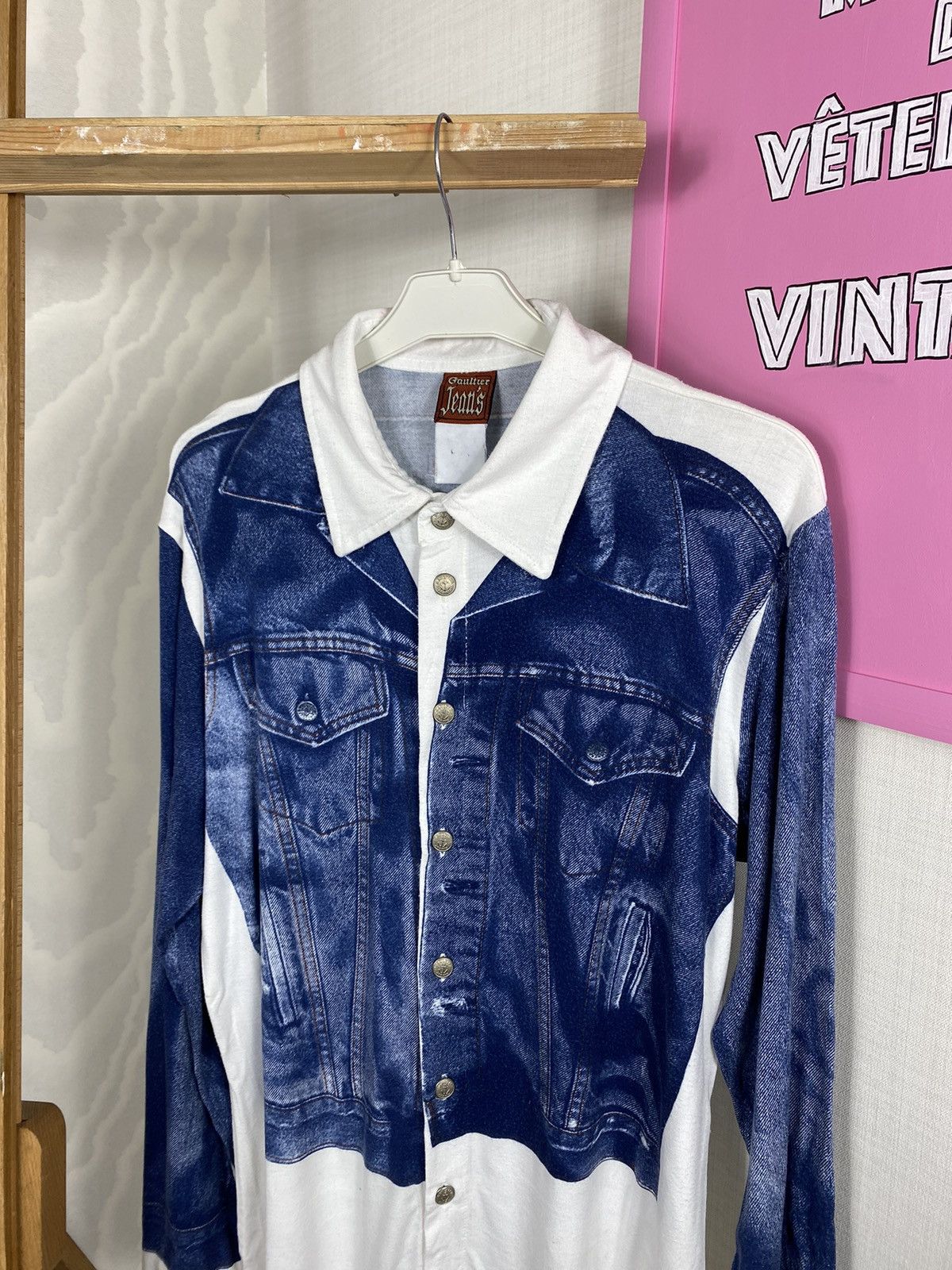 Jean Paul Gaultier × Vintage Jean Paul Gaultier Jeans Trompe Shirt SS97 Size L / US 10 / IT 46 - 6 Thumbnail