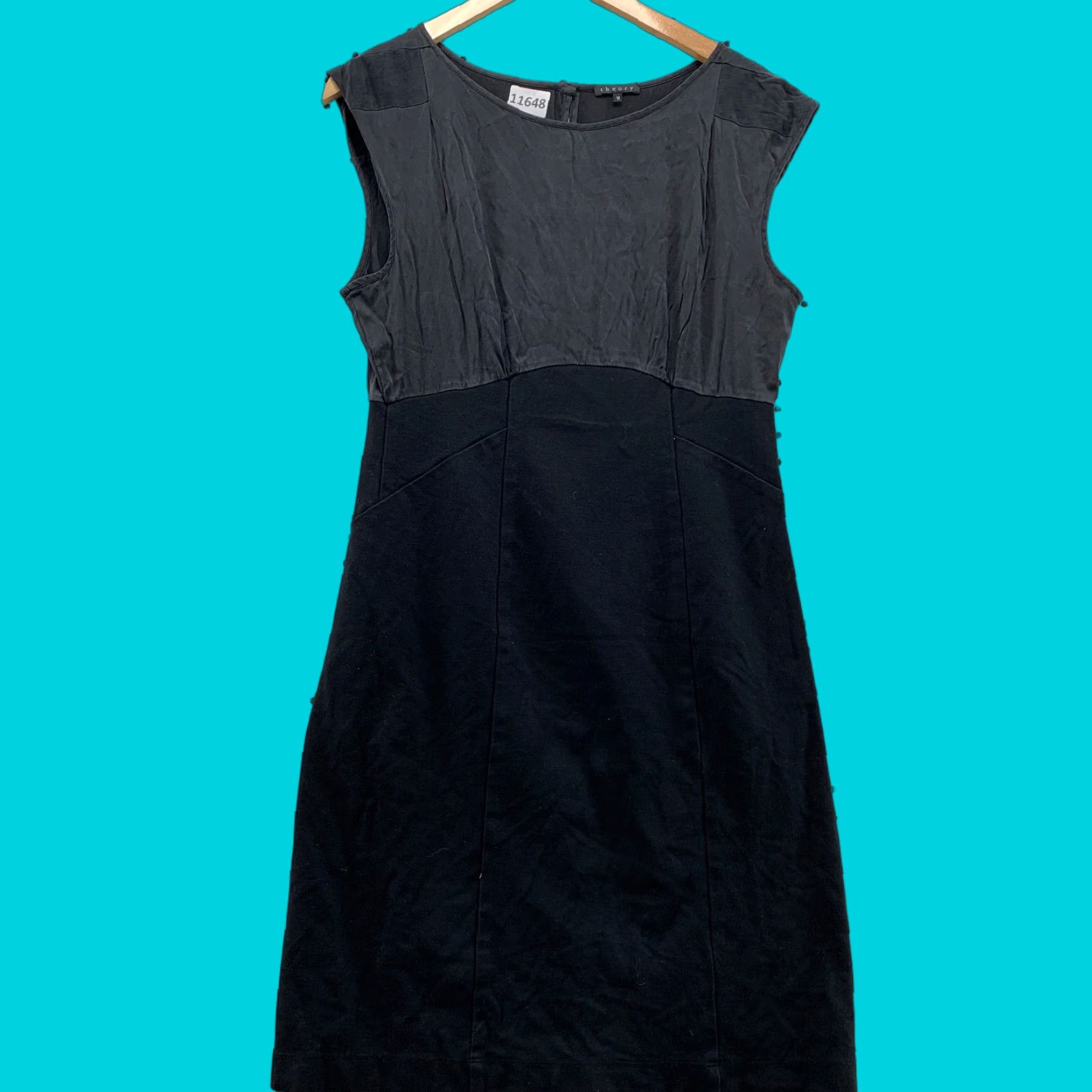 Theory Theory Dart Mini Dress Black Size 12 Womens Fit & Flare Sleeveless Round Neck Size XL / US 12-14 / IT 48-50 - 1 Thumbnail