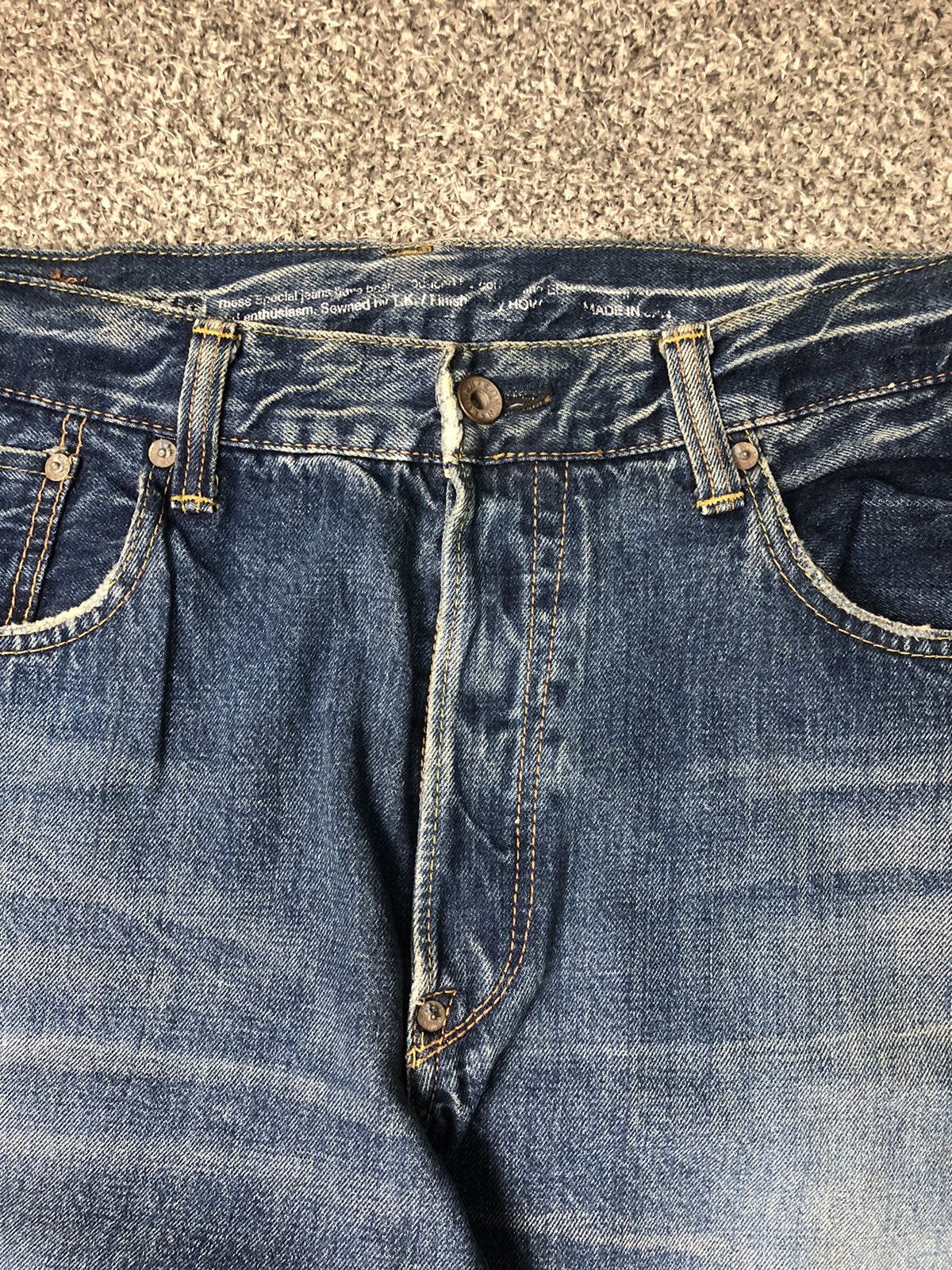 Edwin × Japanese Brand × Vintage 💥RARE💥Vintage Faded EDWIN 505 Half Salvedge Jeans Size US 37 - 5 Thumbnail