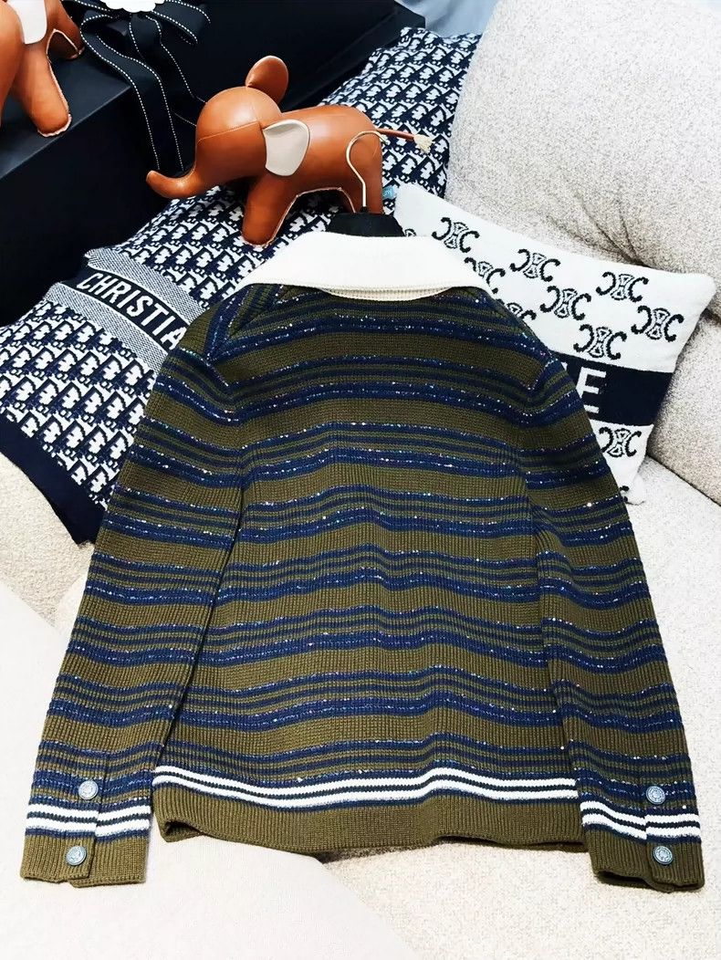 Chanel Chanel 20C early spring blue and green sequin striped whit Size XS / US 0-2 / IT 36-38 - 3 Thumbnail
