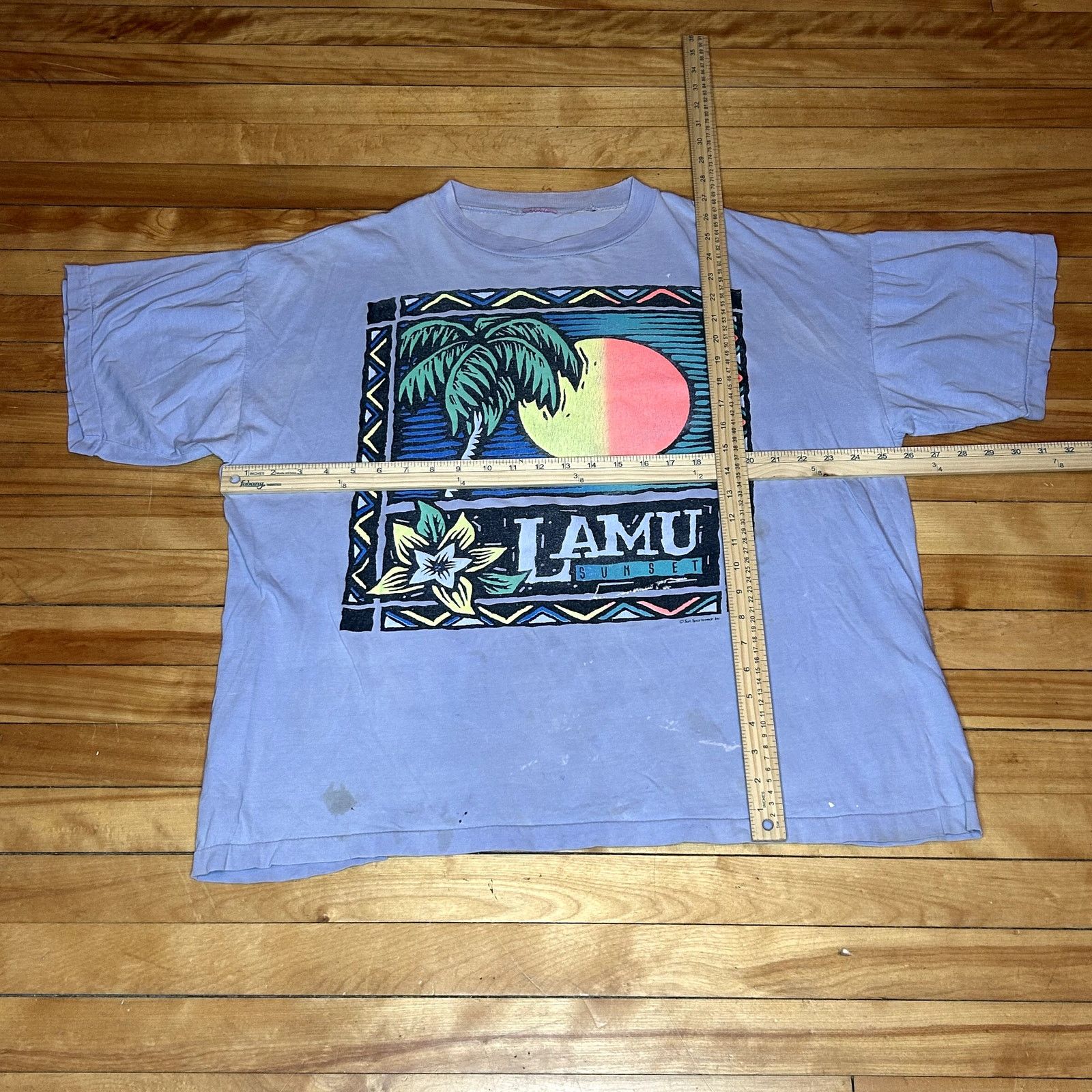 Vintage Vintage 90s Lamu Beach T-Shirt Size US XXL / EU 58 / 5 - 2 Thumbnail