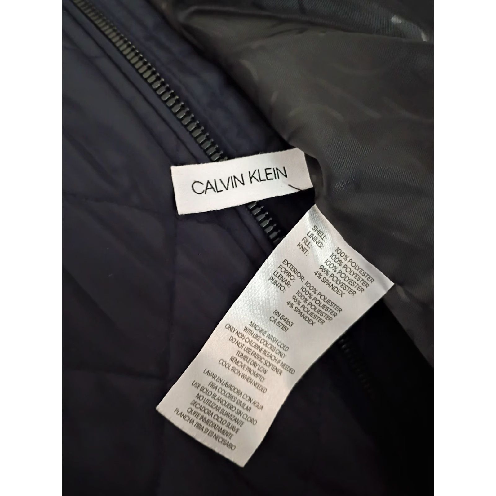 Calvin Klein Calvin Klein Men's Navy Quilted Jacket Crew Collar Zip Pocket Casual Long Stand-Up Collar Buttons - M Black Navy Quilted Jacket Mens Size US M / EU 48-50 / 2 - 6 Thumbnail