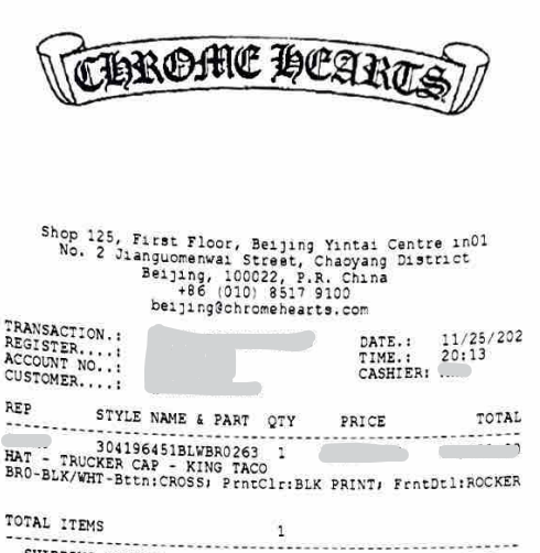 Chrome Hearts CHROME HEARTS King Taco Trucker Hat WHITE/BLACK Size ONE SIZE - 13 Thumbnail