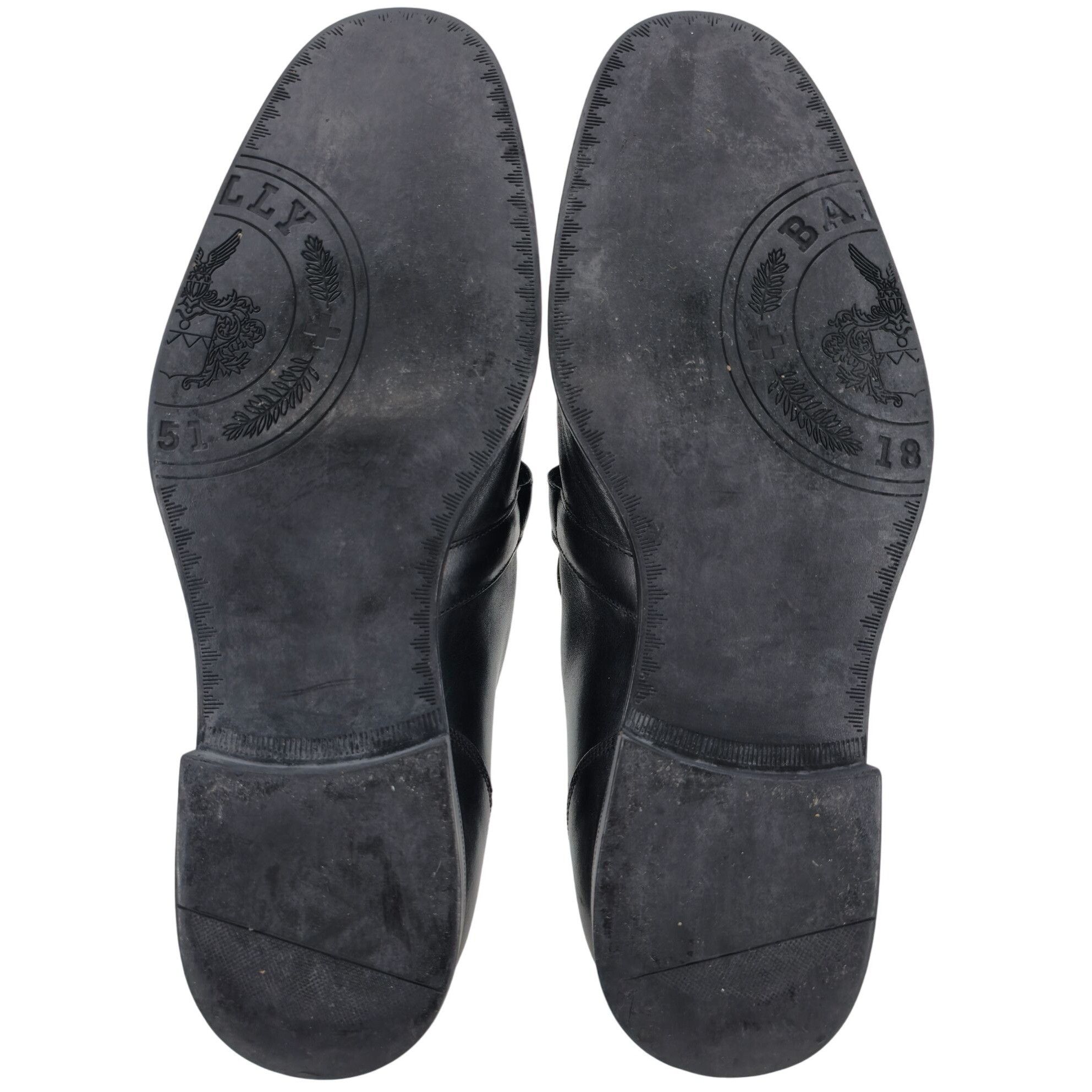 Bally Bally Switzerland Men's size 7D Black Leather Logo Plate Bit Size US 7 / EU 40 - 3 Thumbnail