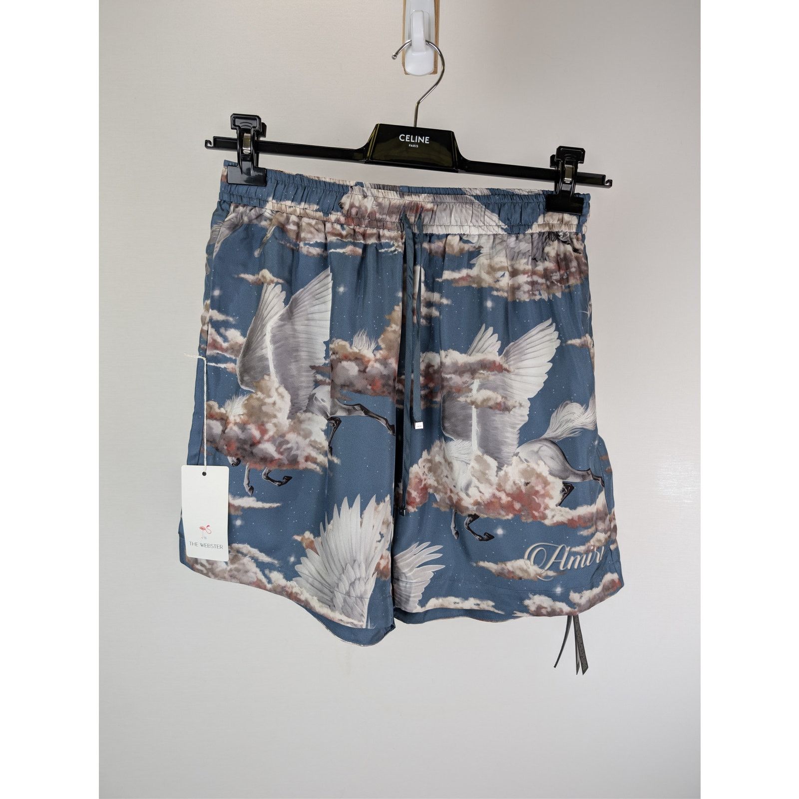 Amiri o1rshd1 CC20 Allover Pegasus PJ Shorts in Blue Size US 32 / EU 48 - 7 Thumbnail