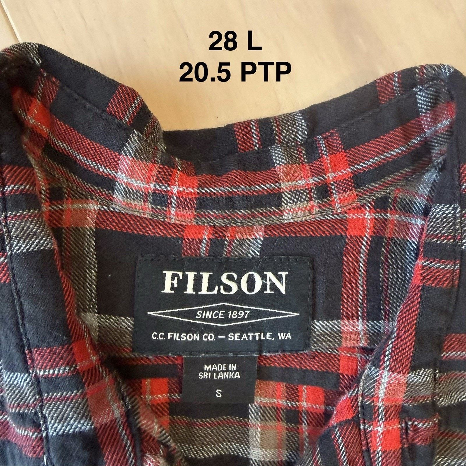 Filson Filson Scout Shirt S Black Red Lightweight Cotton Flannel Size US S / EU 44-46 / 1 - 7 Thumbnail