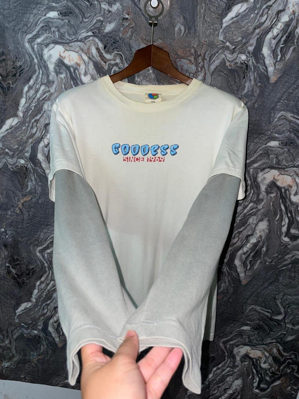 Vintage K5-09 Thrashed Y2K Goddess Hawaiian double Surf Wear Tee Size US L / EU 52-54 / 3 - 12 Thumbnail