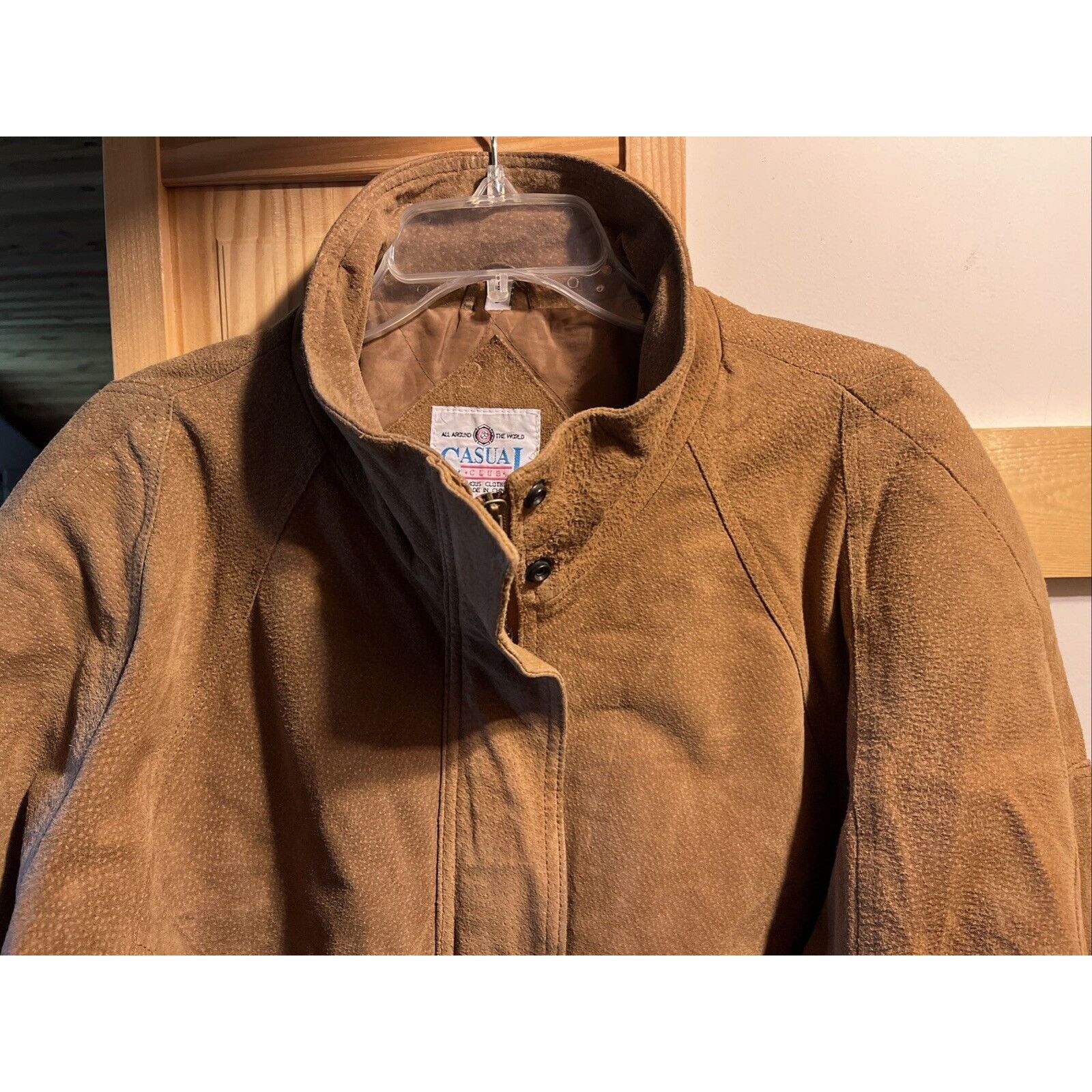 Other Casual Club VTG Mens Large Brown Suede Leather LS Zip Jacket Size US L / EU 52-54 / 3 - 7 Thumbnail
