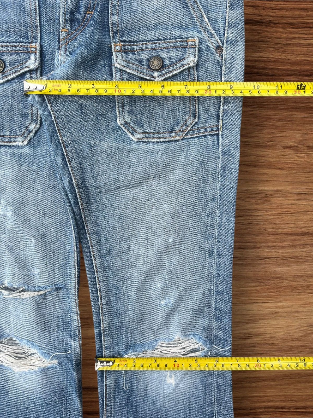 Japanese Brand Vintage Japanese Brand Bell Bottom Distressed Flare Jeans Size 28" / US 6 / IT 42 - 13 Thumbnail