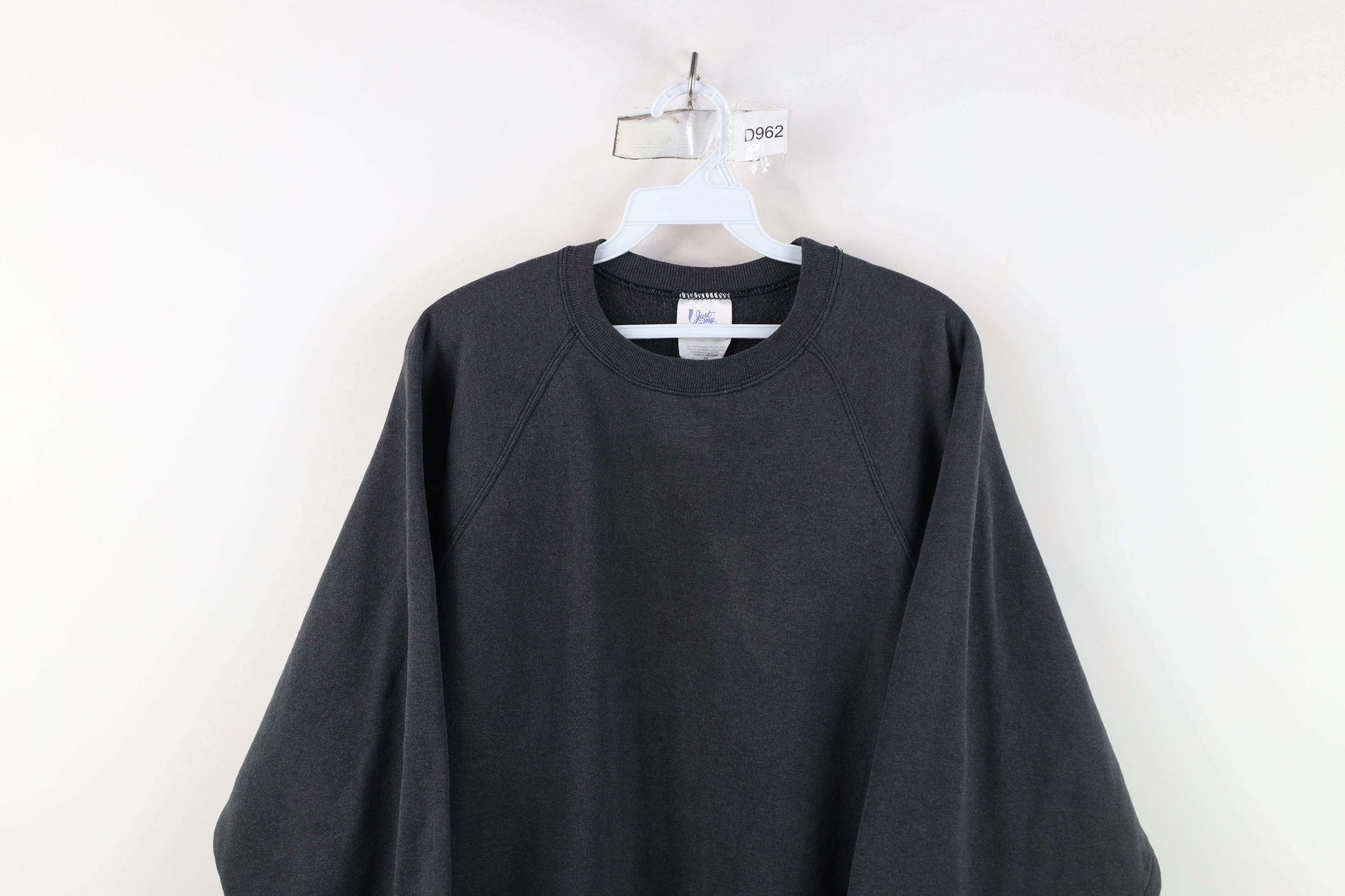 Vintage Vintage 90s Streetwear Blank Crewneck Sweatshirt Black Size XXL / US 16-18 / IT 52-54 - 2 Thumbnail