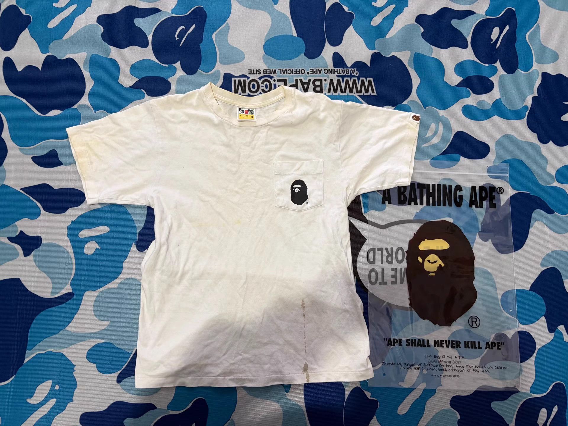Bape Bape Ape Head White Short Sleeve Tee Size US S / EU 44-46 / 1 - 1 Thumbnail