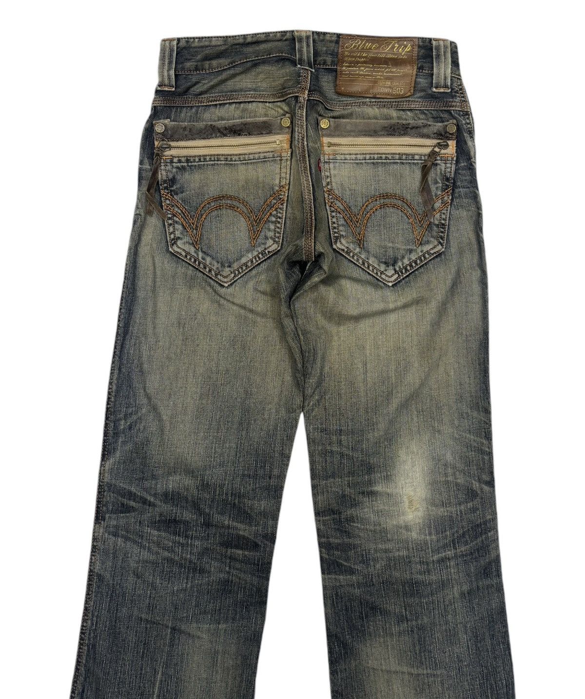 Edwin 💥RARE💥EDWIN BLUE TRIP 503 FADED DISTRESS DENIM JEANS Size US 28 / EU 44 - 6 Thumbnail
