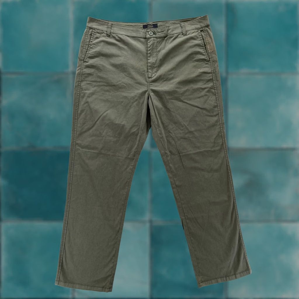 J.Crew J.Crew Chino Pants Women's 32P Petite Green Stretch Fabric Straight High Rise Pants Size 24" / US 00 / IT 34 - 1 Thumbnail
