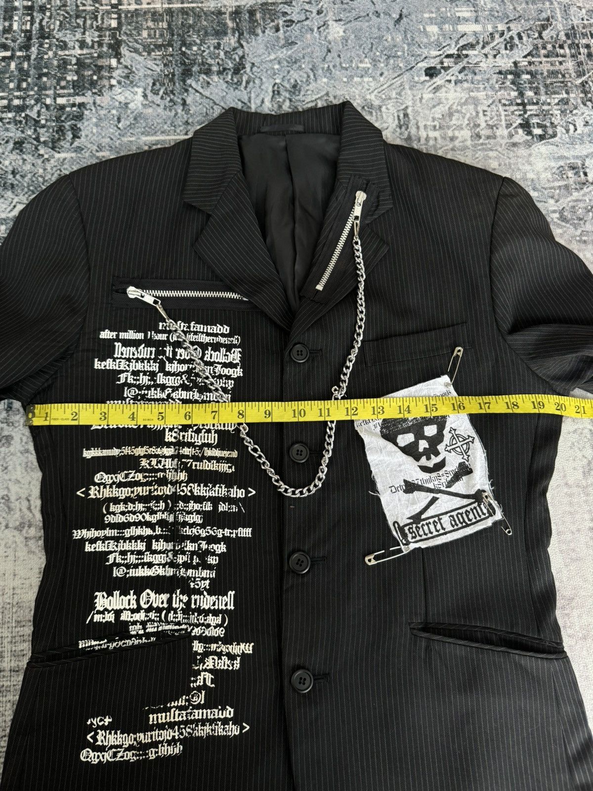 Japanese Brand Secret Agent Punk Chains Pins Riot Poem Blazer Jacket Size US M / EU 48-50 / 2 - 19 Thumbnail
