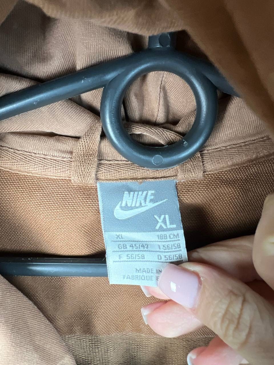Vintage Nike Brown streetwear vintage zip hoodie size XL Size US XL / EU 56 / 4 - 6 Thumbnail