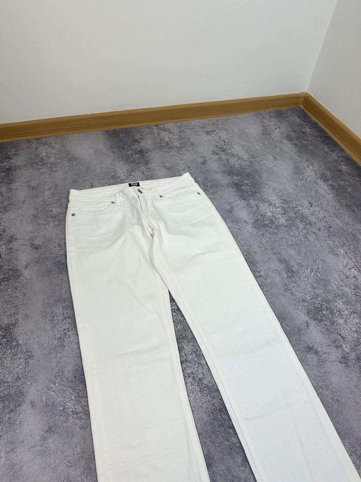Dolce & Gabbana Vintage Dolce & Gabbana Luxury Designer White Jeans Pants Size 27" / US 4 / IT 40 - 4 Thumbnail