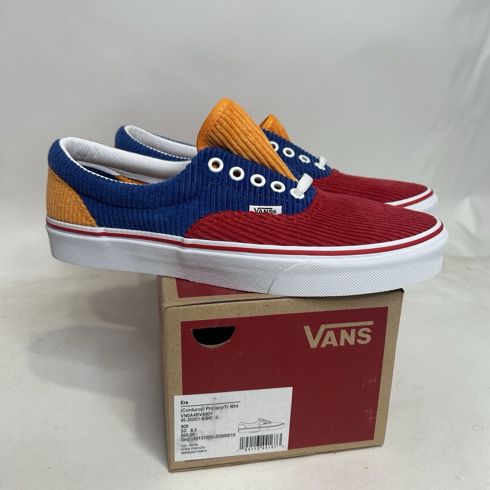 Vans VANS Era Corduroy “Blue Red Yellow” 2024 Size US 8.5 / EU 41-42 - 3 Thumbnail