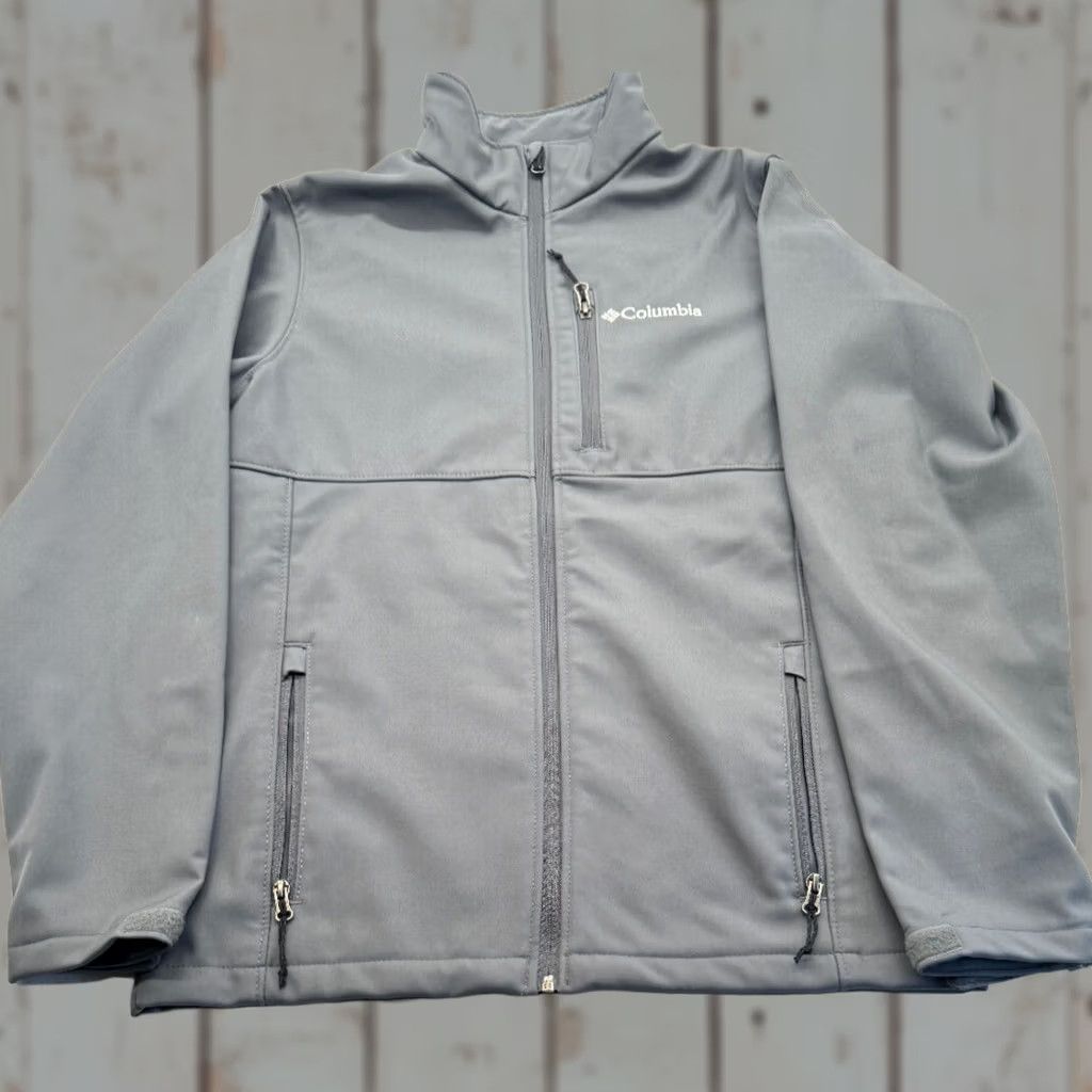 Vintage Columbia Womens Small Gray Zipper Up Jacket Pockets High Neck Solid Softshell Jacket Slim? Size S / US 4 / IT 40 - 1 Thumbnail