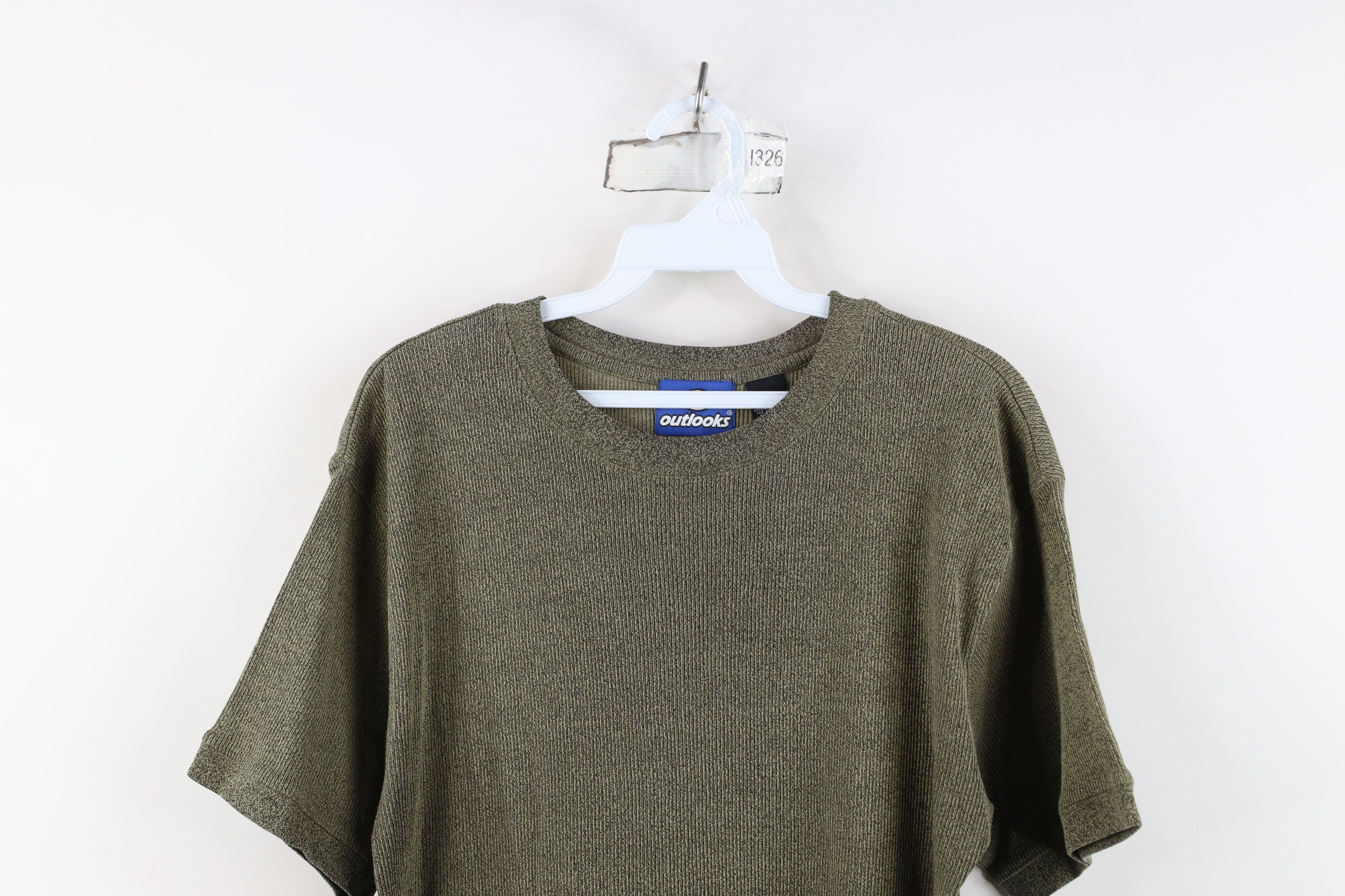 Vintage Vintage 90s Streetwear Ribbed Knit Short Sleeve T-Shirt Size US L / EU 52-54 / 3 - 2 Thumbnail