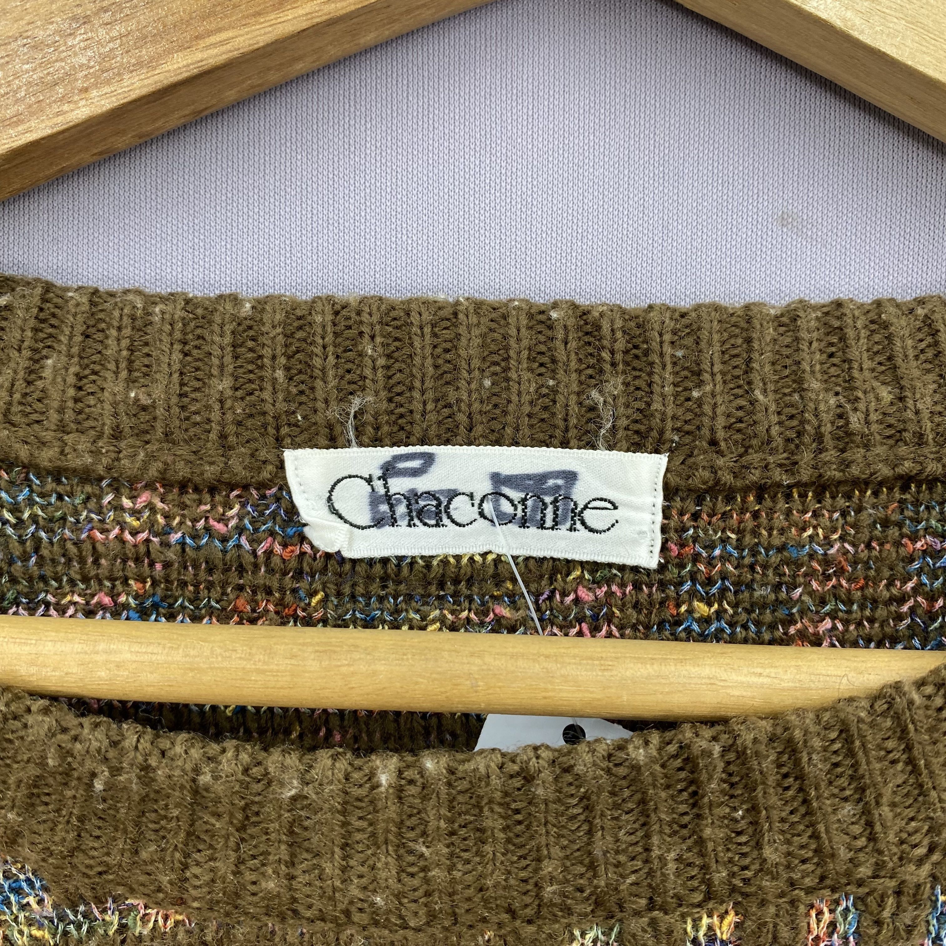 Vintage Vintage 90s Chaconne Knitted Jumper Checkered Sweatshirt Size US S / EU 44-46 / 1 - 6 Thumbnail
