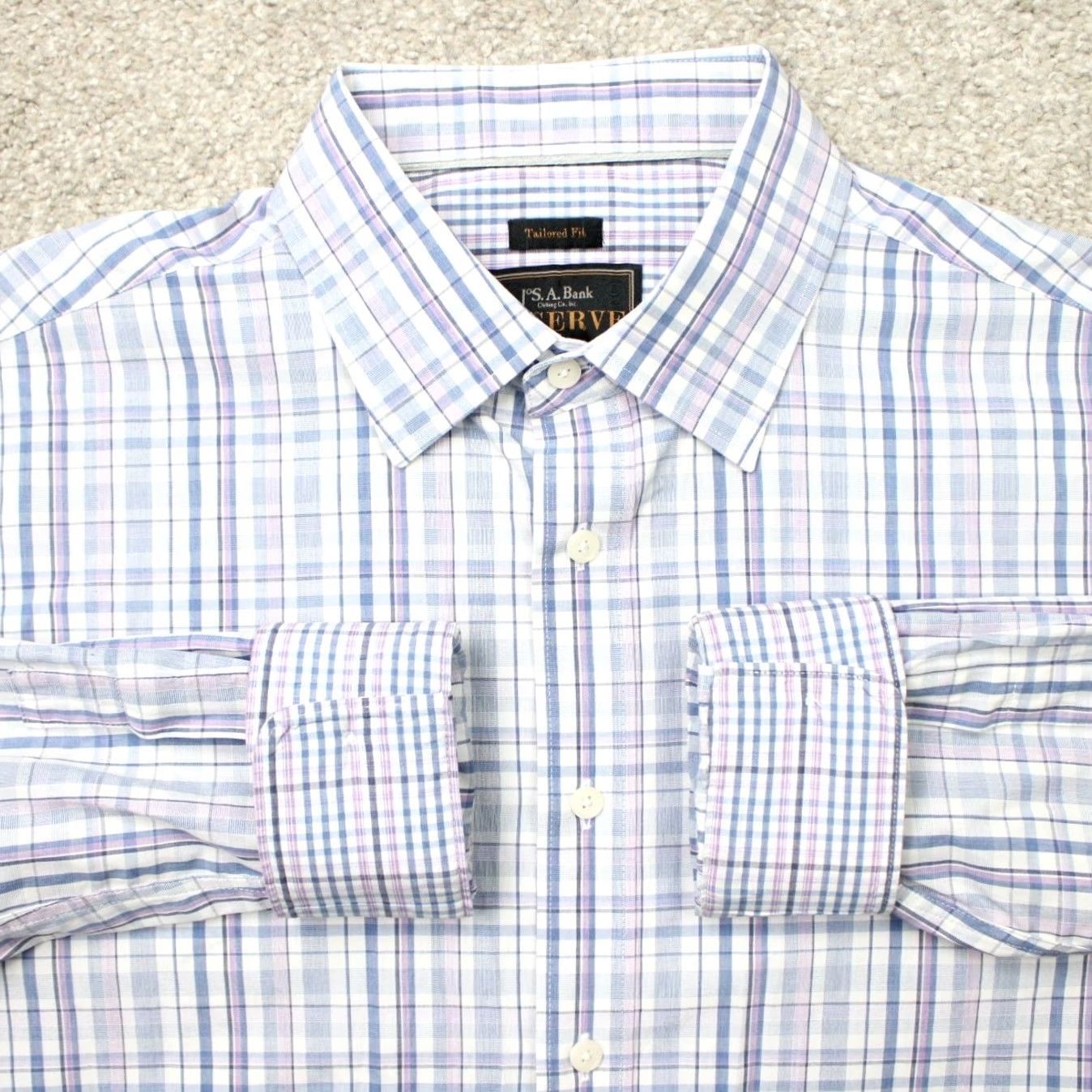 Jos. A. Bank Jos. A. Bank Shirt Mens Large Blue Reserve Cotton/Cashmere Long Sleeve Button Size US L / EU 52-54 / 3 - 2 Thumbnail
