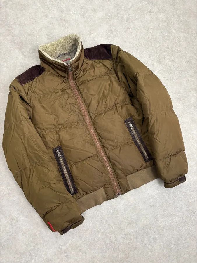 Prada 2000s Prada Khaki Nylon Puffer Bomber Jacket Size US M / EU 48-50 / 2 - 4 Thumbnail