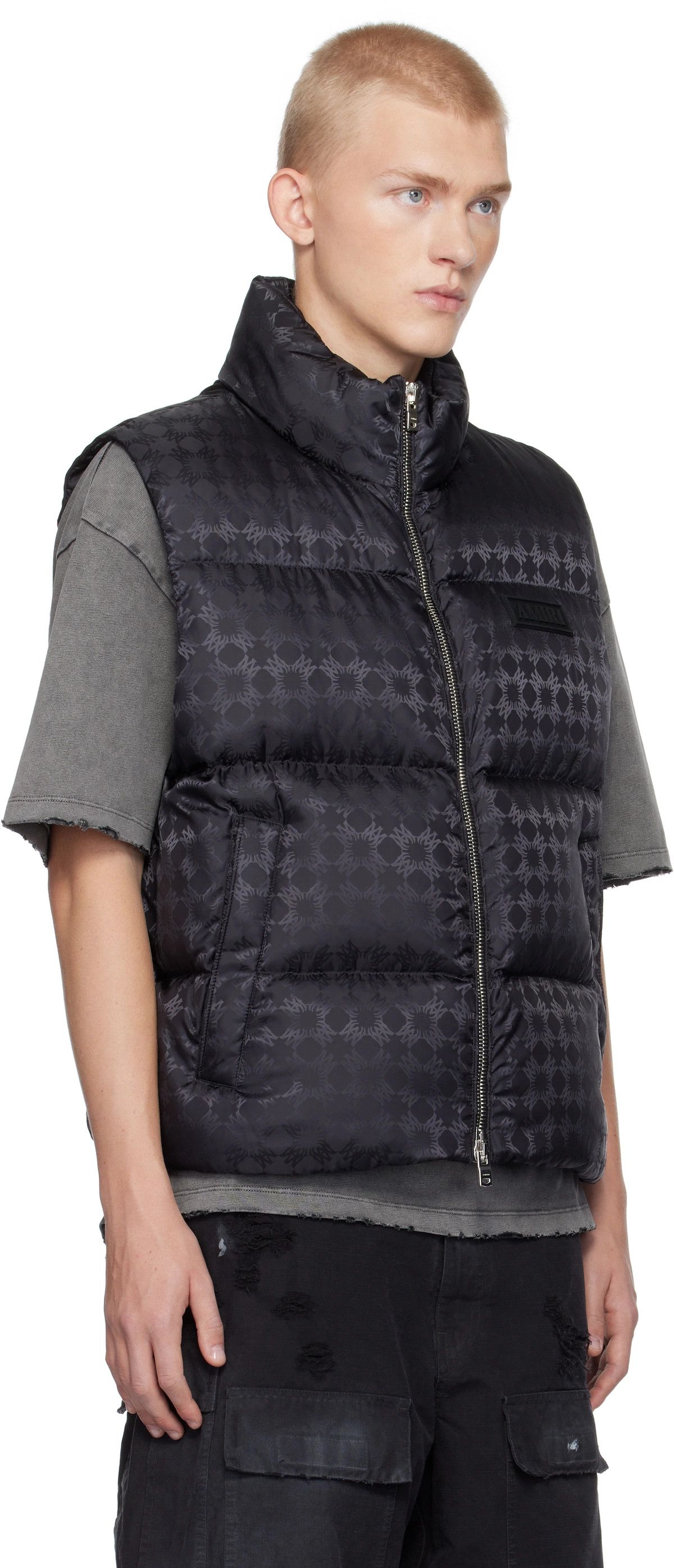Amiri o1orln1125 MA Quad Jacquard Down Gilet in Black Size US XL / EU 56 / 4 - 3 Thumbnail