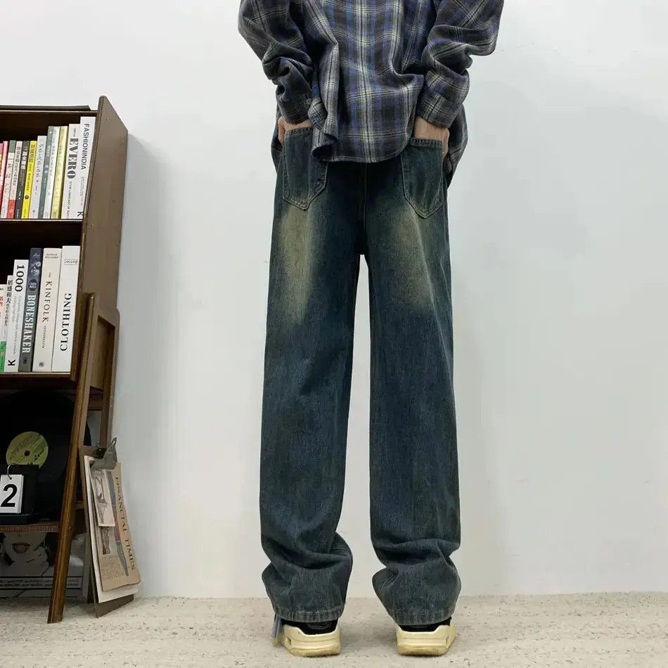 Japanese Brand Retro loose wide leg patchwork jeans Size US 32 / EU 48 - 4 Thumbnail
