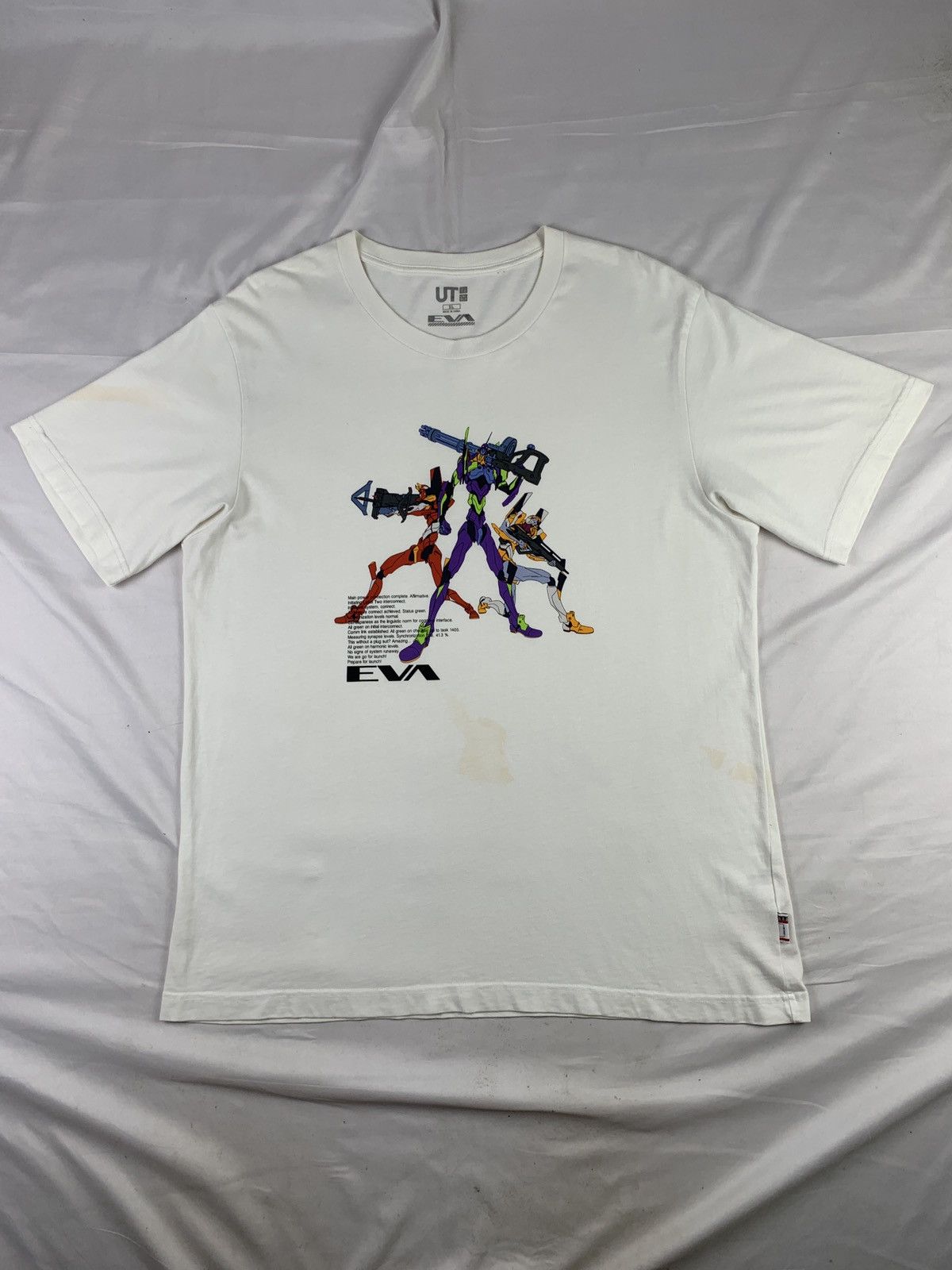 Anime Neon Genesis Evangelion x Uniqlo White 3 Robot Graphic Tee Size US XL / EU 56 / 4 - 1 Thumbnail