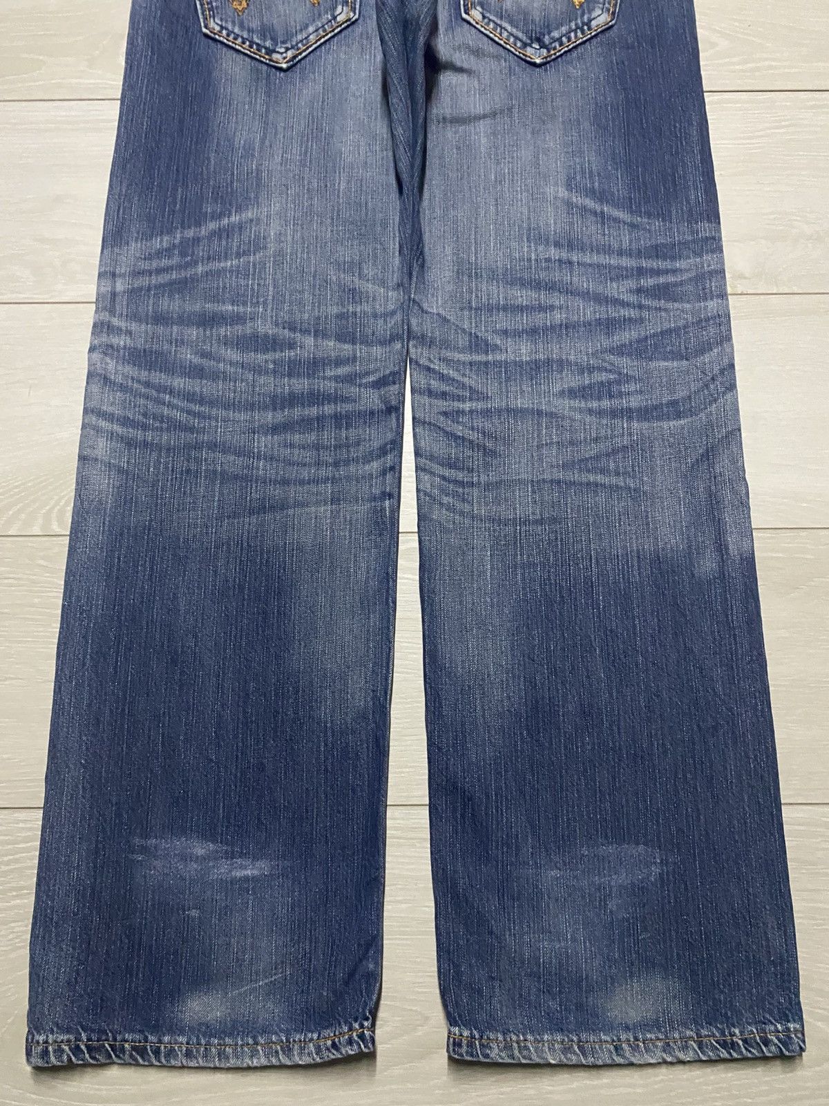 Edwin Vintage Edwin XV Fade Made Wash Distressed Baggy Jeans Size US 35 - 8 Thumbnail