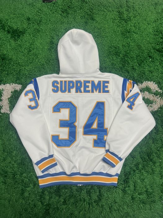 Supreme Supreme Football Zip Up Hooded Sweatshirt (White) | Grailed