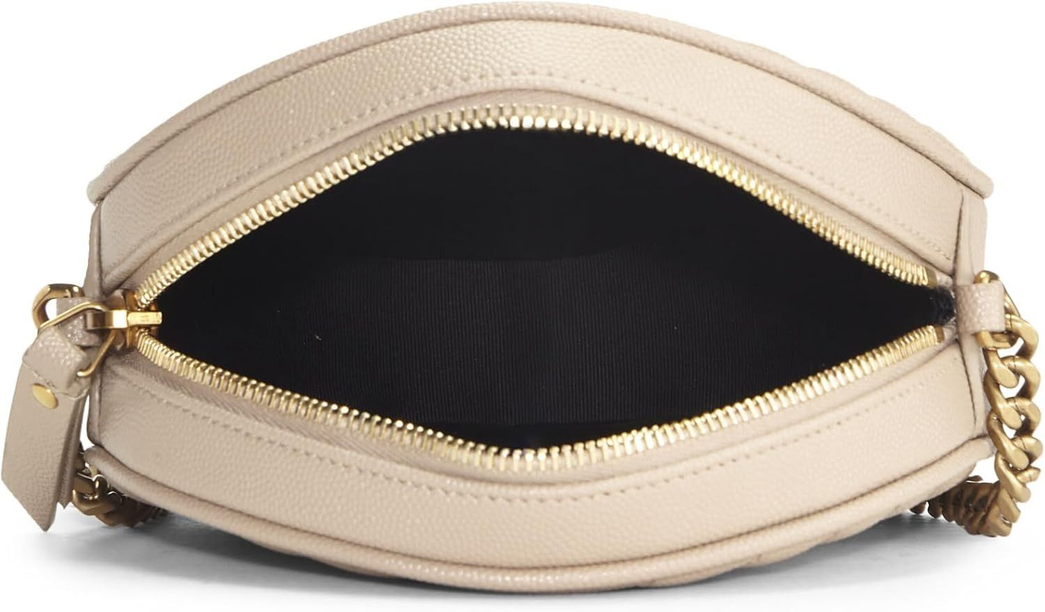 Saint Laurent Paris o1b1hav110724 Size: OS / Vinyle Round Bag in Soft Cream Size ONE SIZE - 6 Thumbnail