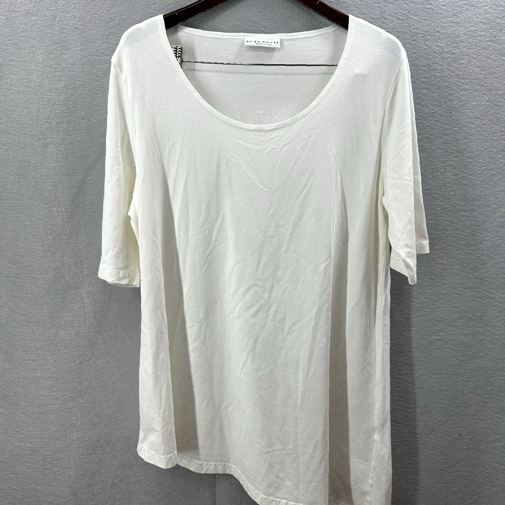 Vintage Bryn Walker Asymmetrical Tunic Blouse Womens XL White 3/4 Sleeve Casual Artsy Bohemian Size XL / US 12-14 / IT 48-50 - 4 Thumbnail
