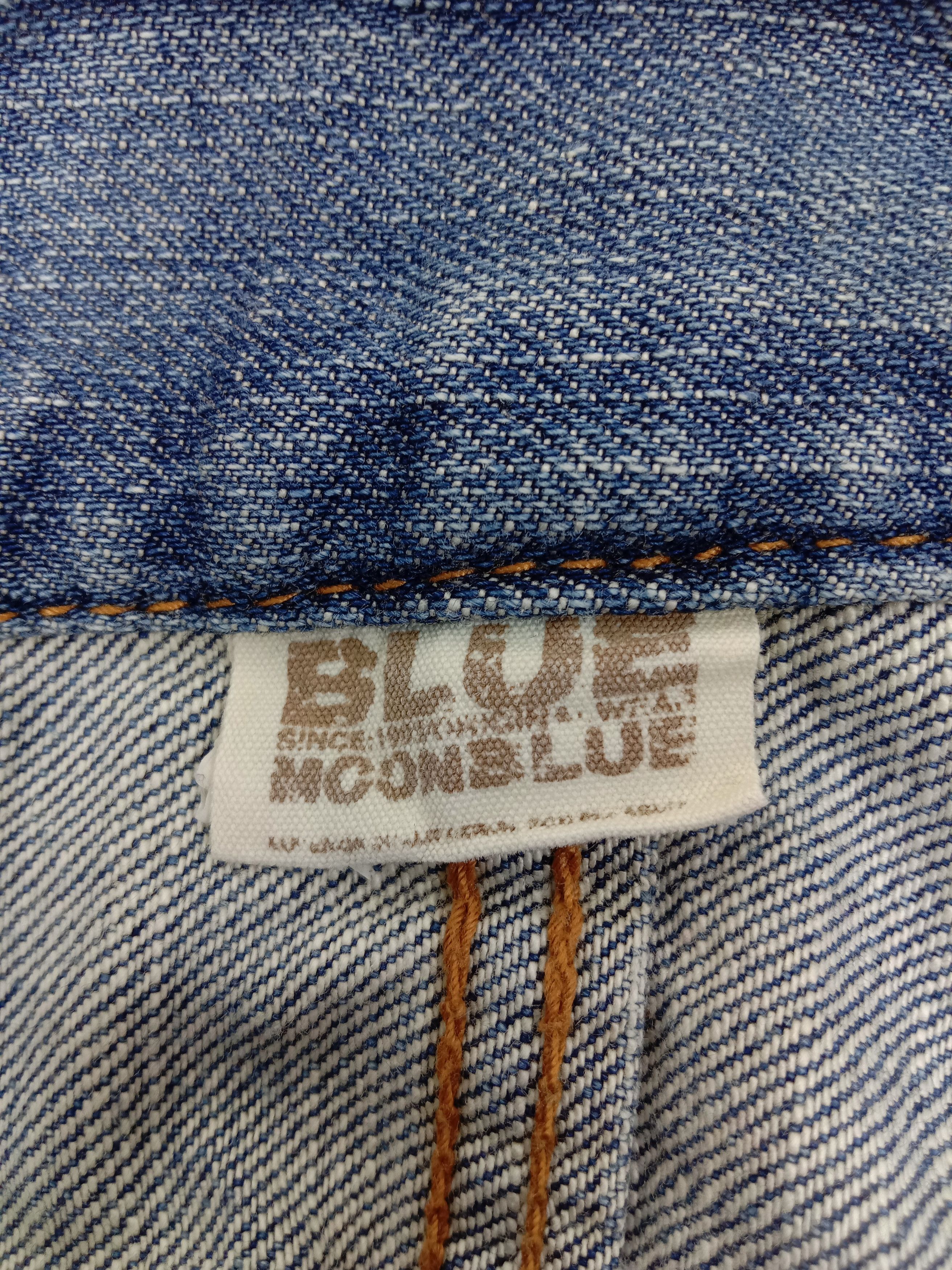 Japanese Brand Vintage Blue Moon Blue Rainbow Knitted Pocket Jeans Size 27" / US 4 / IT 40 - 14 Thumbnail