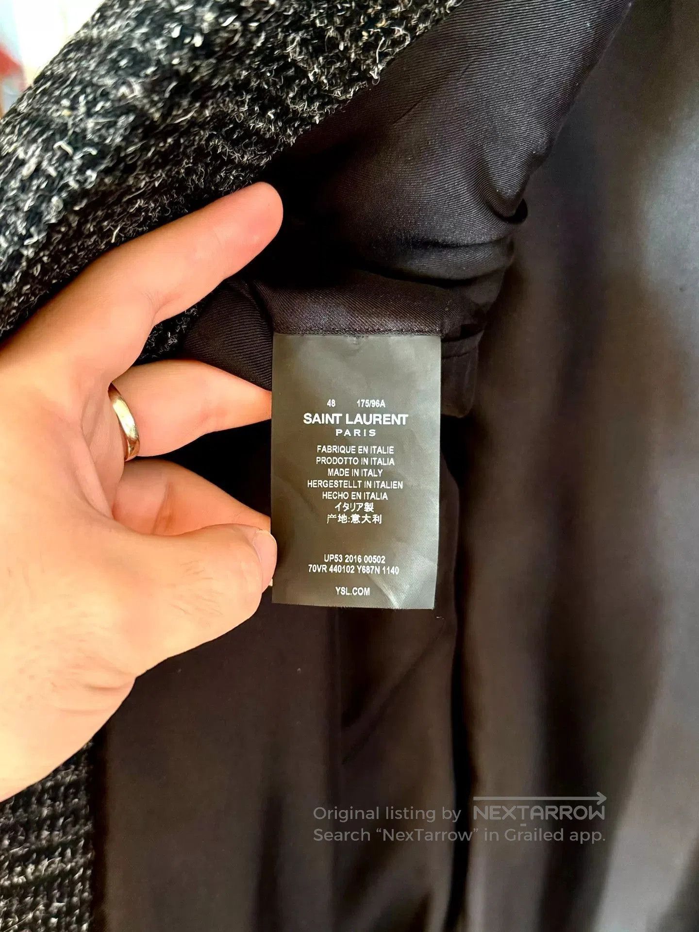 Saint Laurent Paris Saint Laurent Black Grey Prince of Wales Jacket. Size US M / EU 48-50 / 2 - 5 Thumbnail