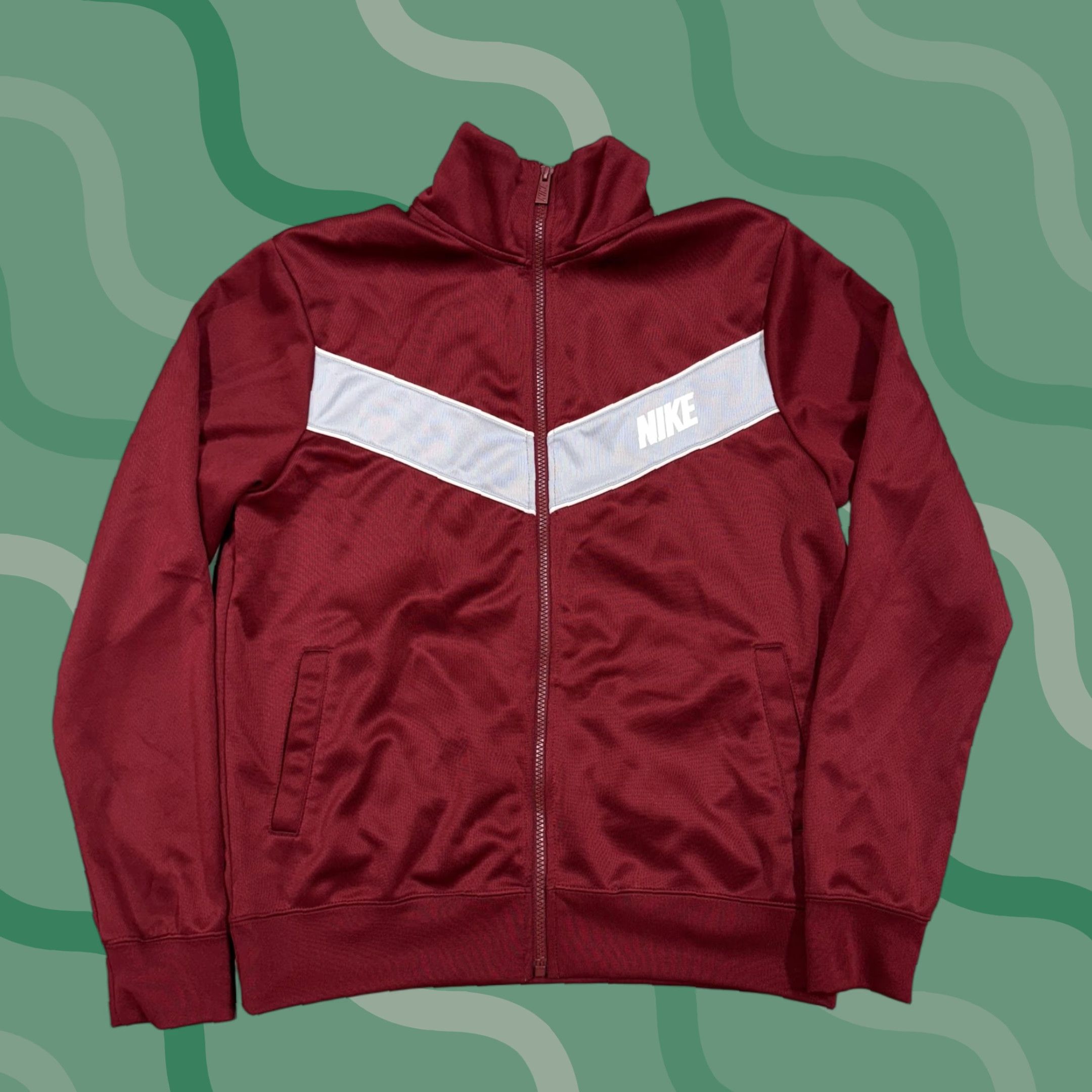 Nike Nike Track Jacket Mens M Red Full Zip Chevron Swoosh Knit Athletic Size US M / EU 48-50 / 2 - 1 Thumbnail