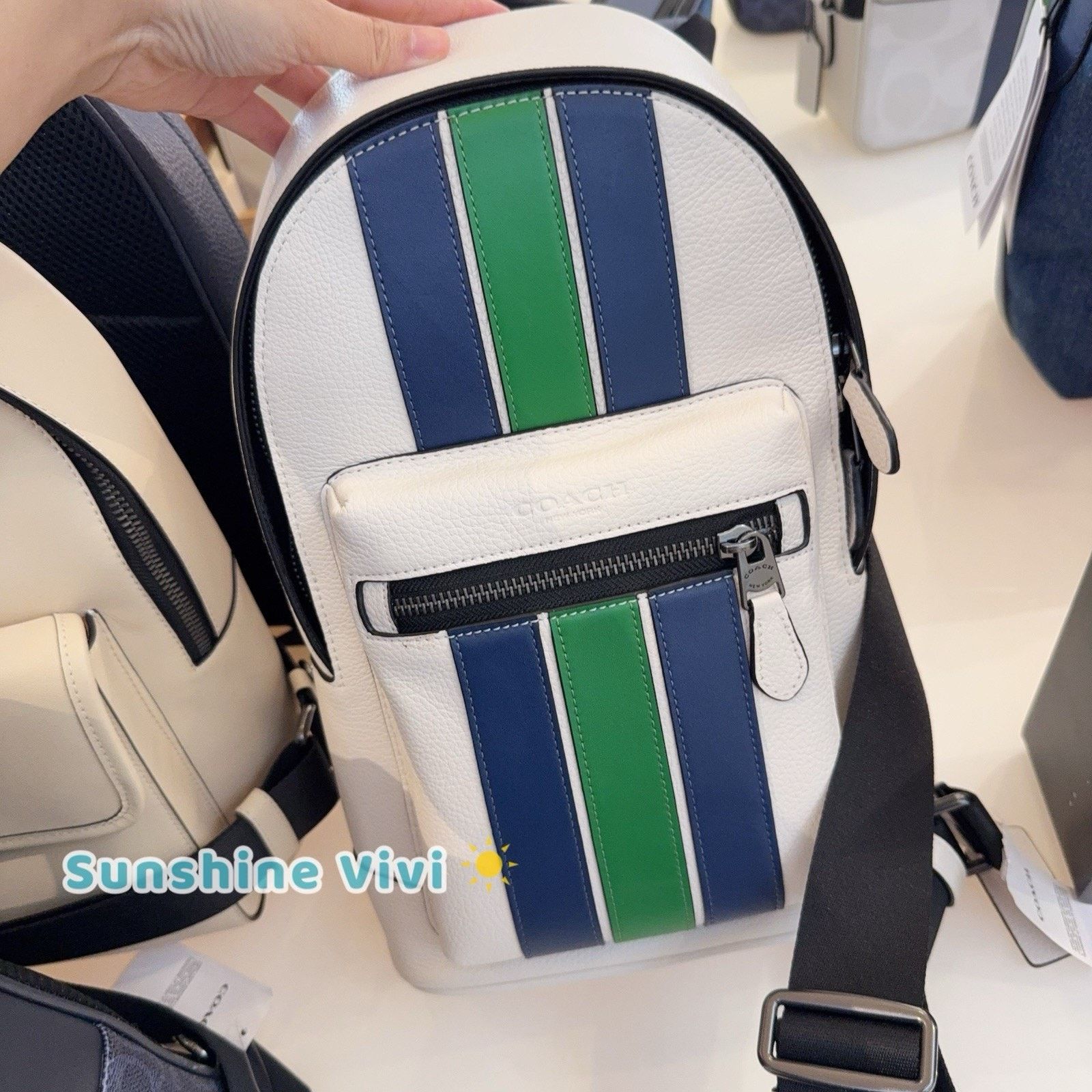 Coach NWT Coach Men’s West Pack Signature Canvas Stripe CBI39 Size ONE SIZE - 5 Thumbnail