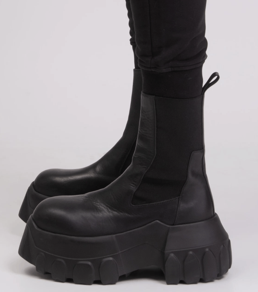 RICK OWENS Beatle Mega Tractor Leather Boots