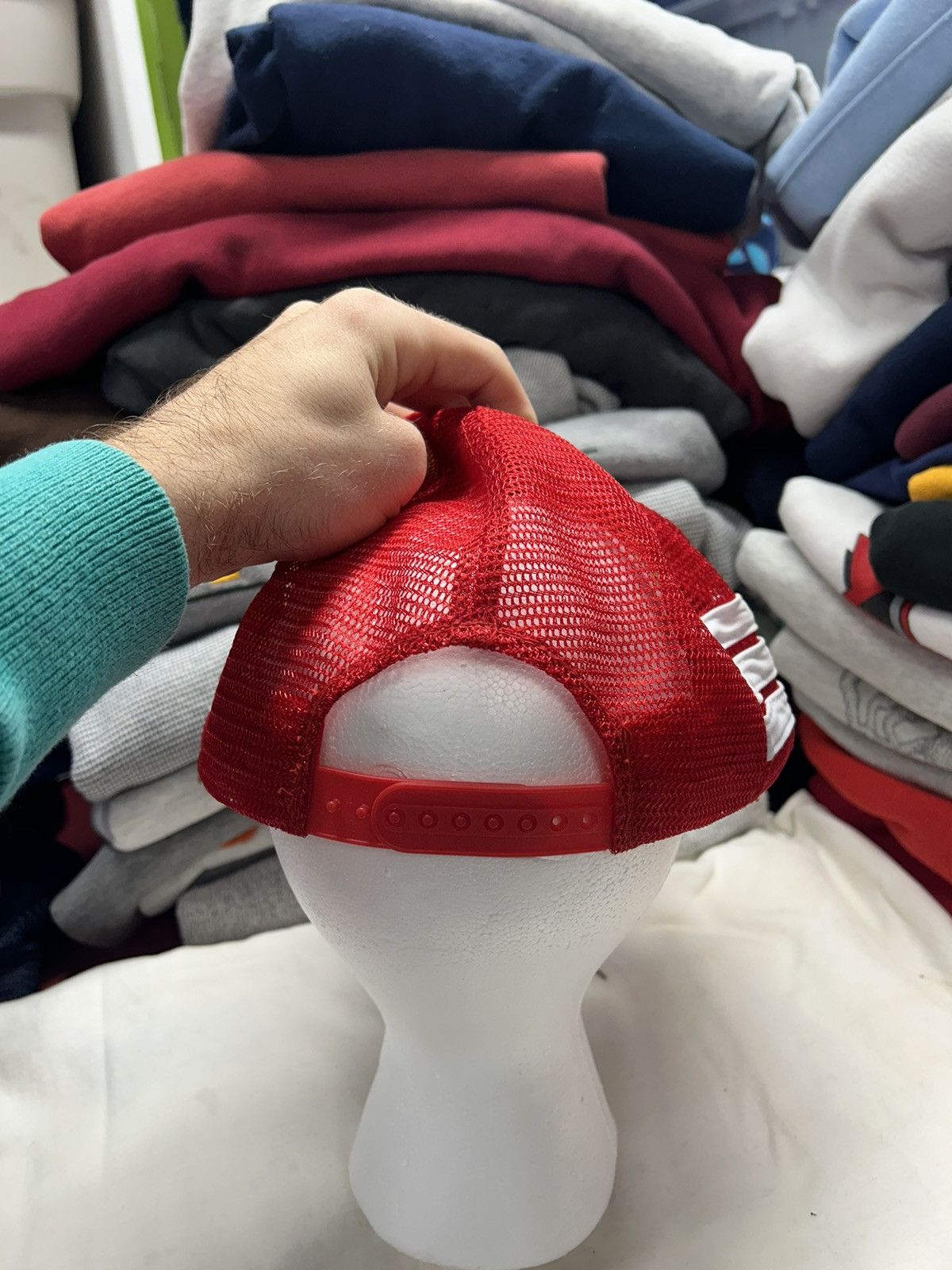 Vintage Crazy Vintage 90s Y2K Skater Grunge White Red Trucker Hat Size ONE SIZE - 2 Thumbnail