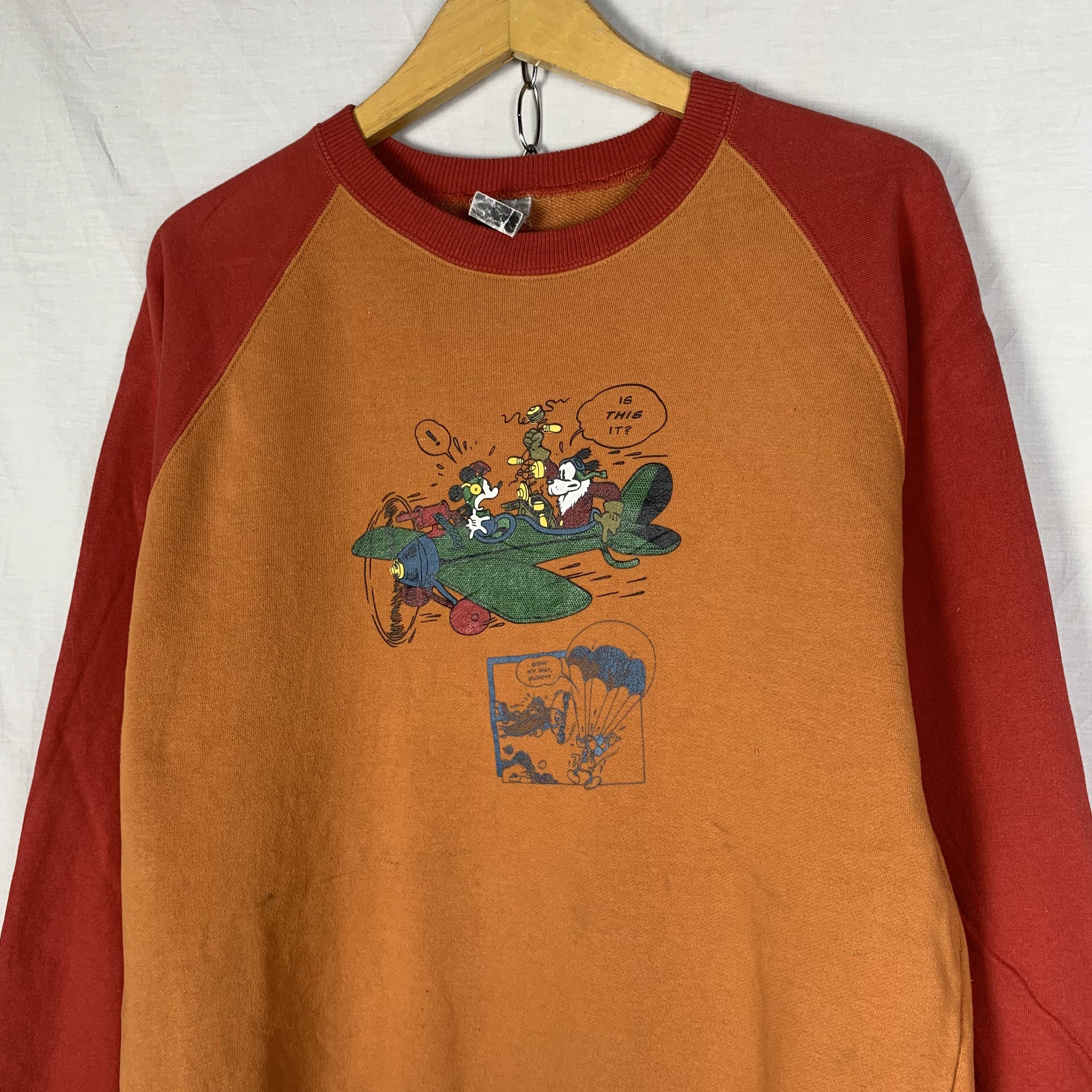 Disney Vintage Mickey Mouse Sweatshirt Raglan Crewneck Disney Size US S / EU 44-46 / 1 - 2 Thumbnail