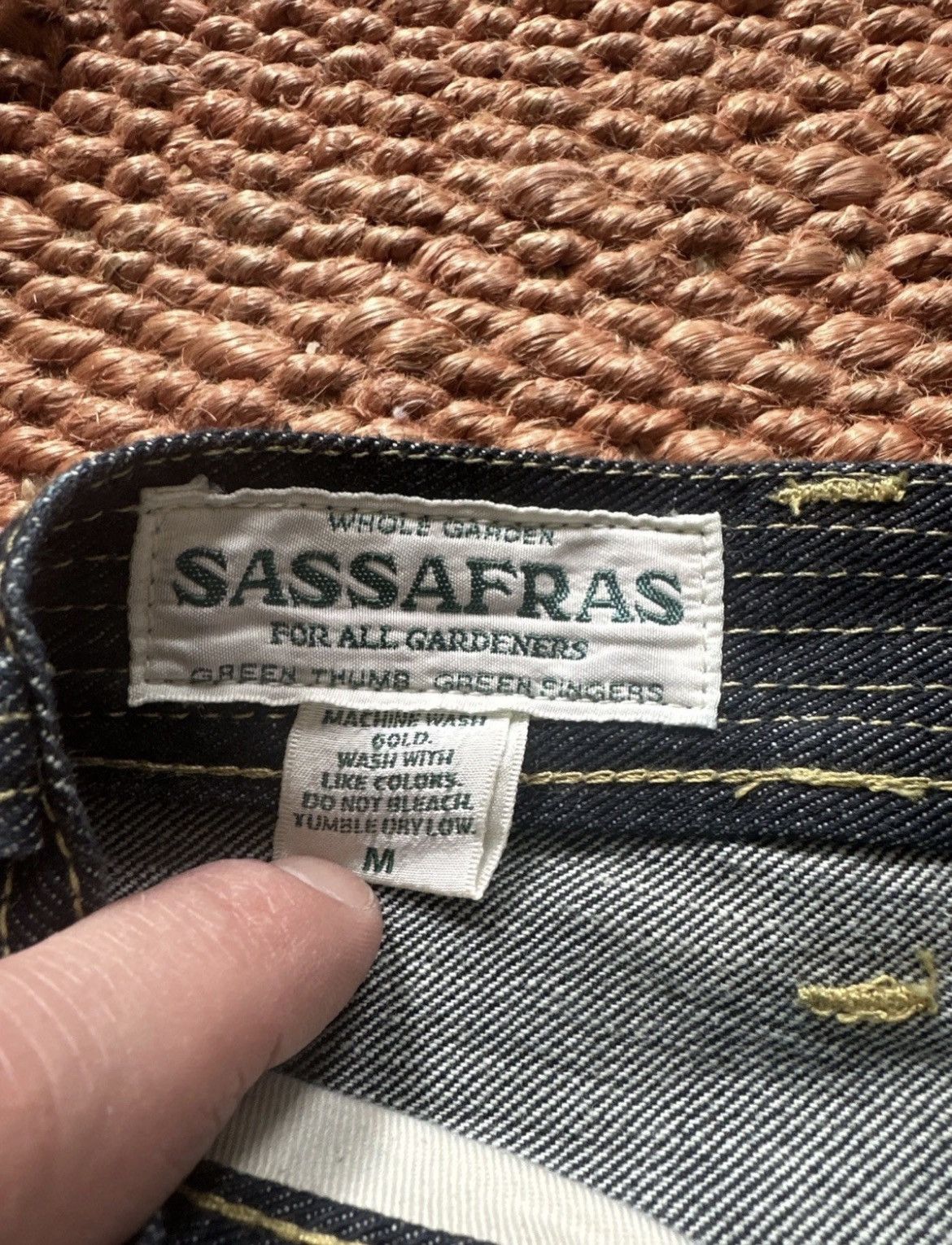 Sassafras Sassafras Fall Leaf Tough Pant Mens Sz M 32 Raw Denim Japan Size US 32 / EU 48 - 10 Thumbnail